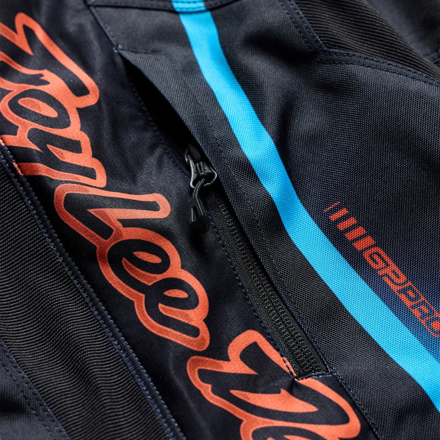 Troy Lee Designs GP Pro Framework pantaloni moto nero ciano stretch