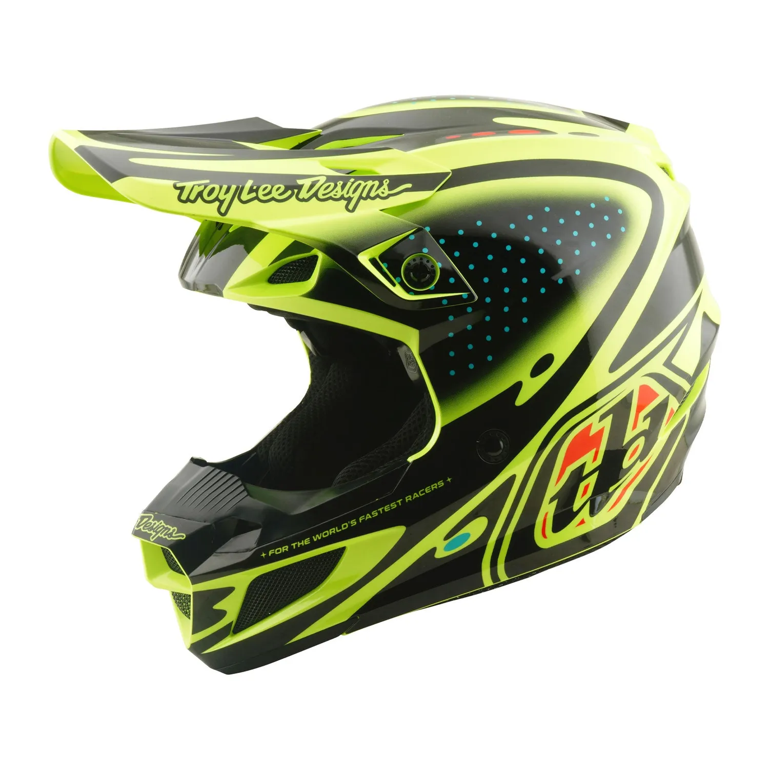 Troy Lee Designs SE5 casco cross flo yellow policarbonato MIPS