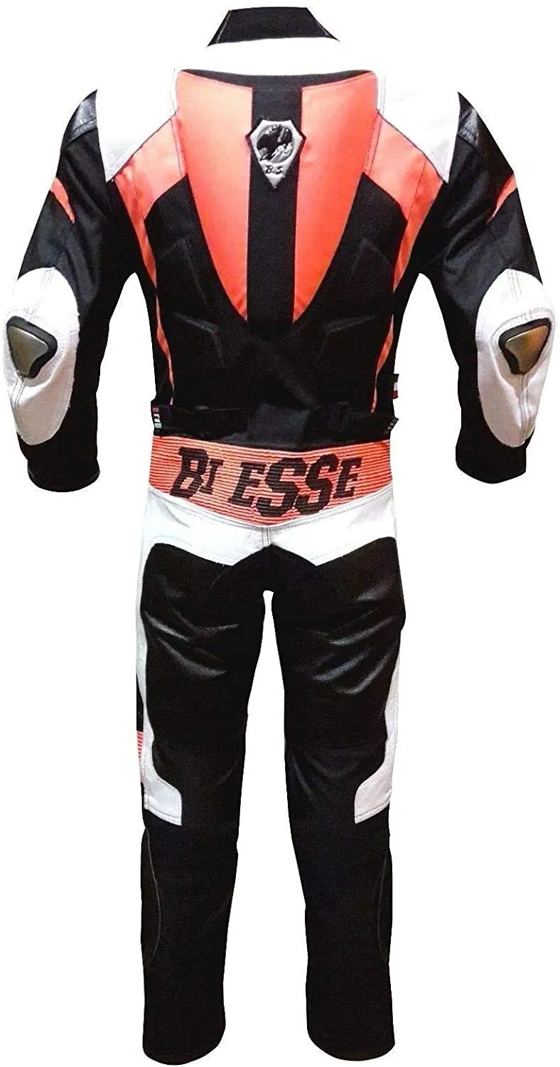 Bi Esse Tuta Minimoto Bambino Pelle 3XS Nero Arancio
