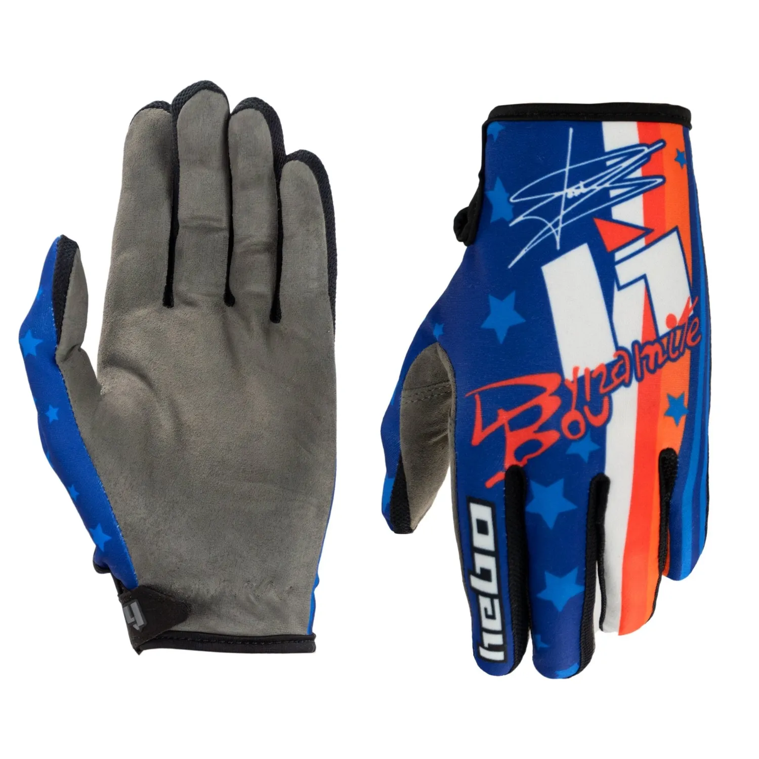 Hebo Toni Bou HE1171A guanti trial elasticizzati neri