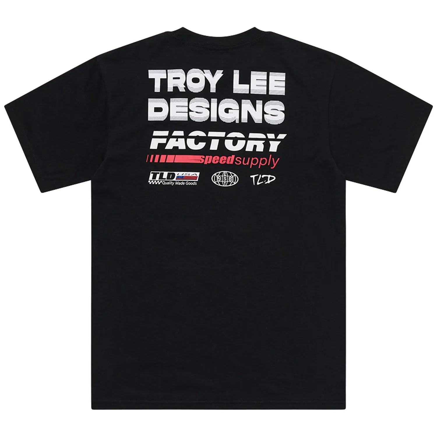 Troy Lee Designs Factory Black t-shirt uomo nera morbida
