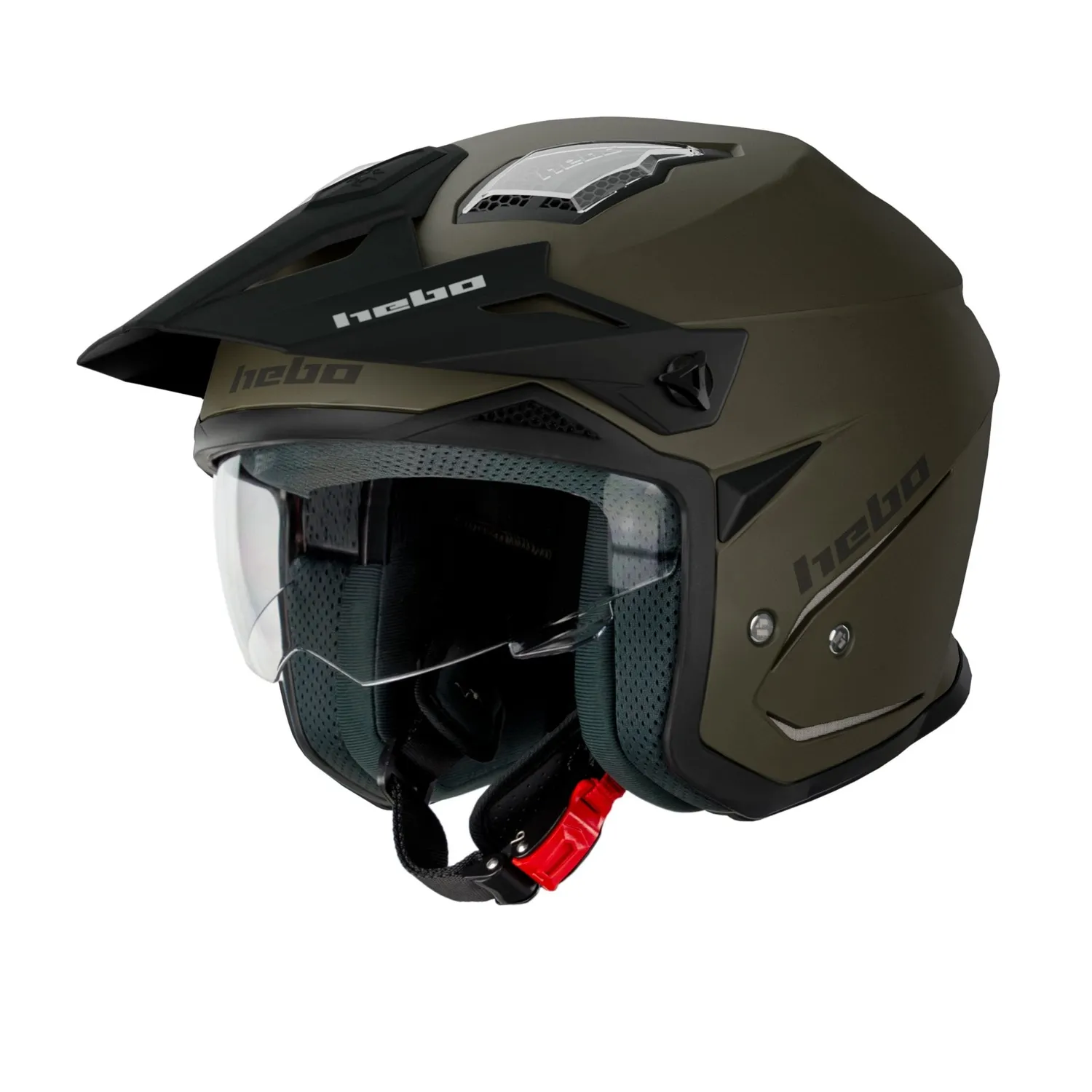Hebo Zone 5 Duo casco trial verde visiera sole 1220 g