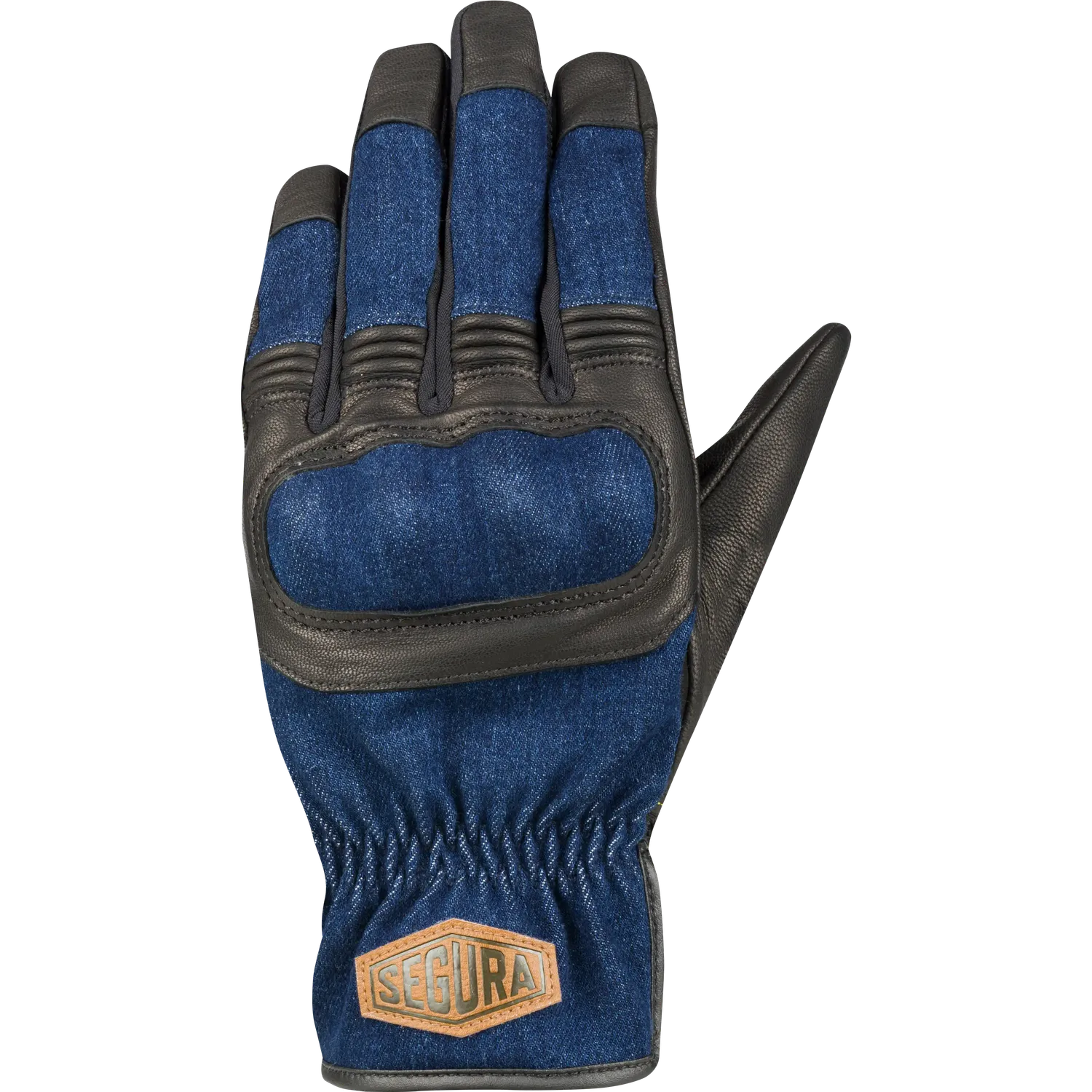 Segura Hunky guanti moto nero blu denim pelle