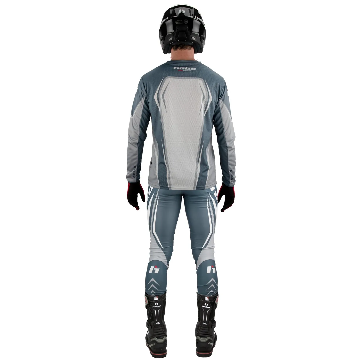 Hebo Pro Trial Classic pantaloni trial grigi con ginocchiere