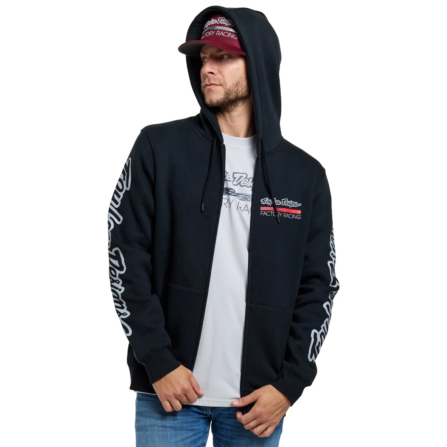 Troy Lee Designs Factory Racing felpa zip Black Red