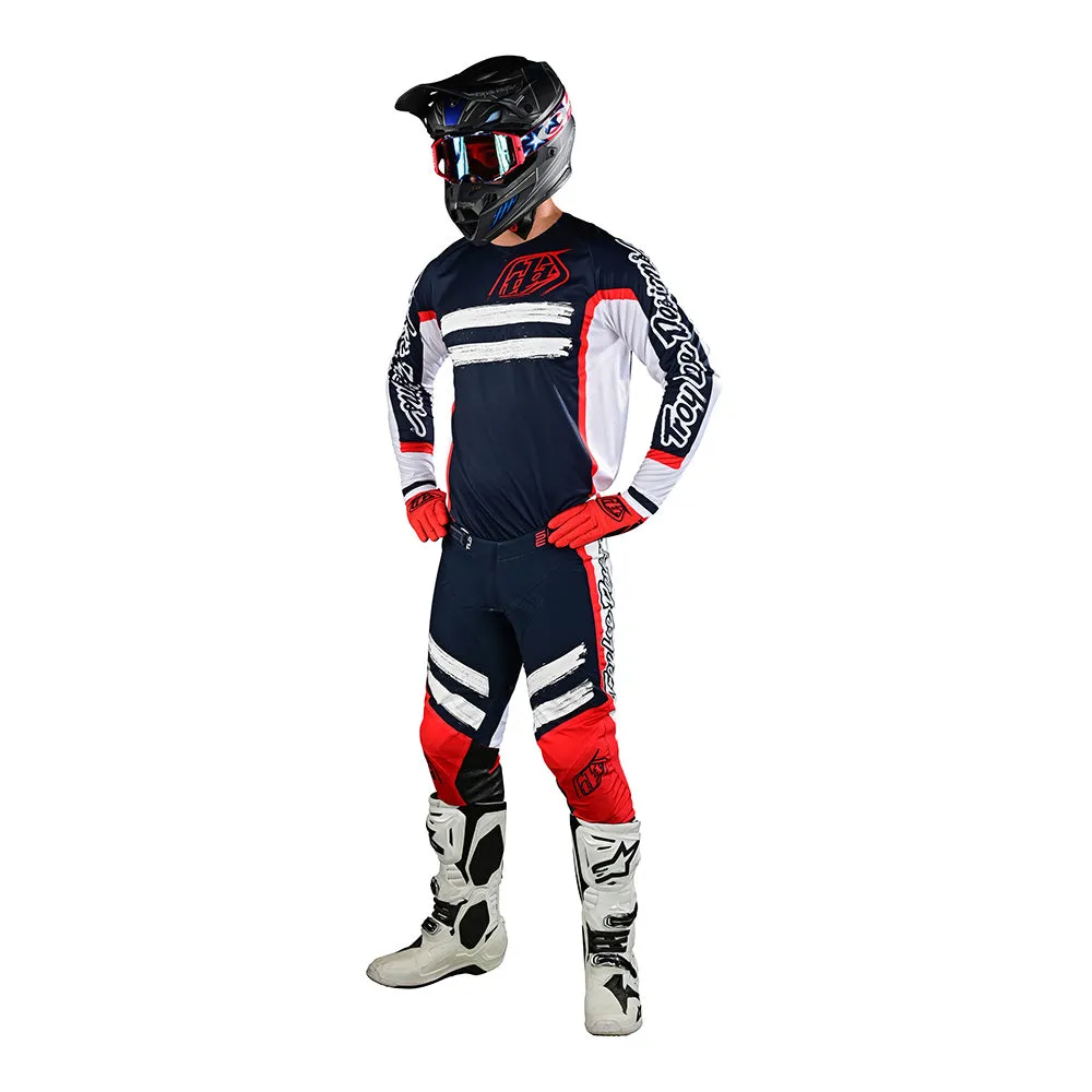 Troy Lee Designs SE Pro pantaloni moto navy rosso leggeri