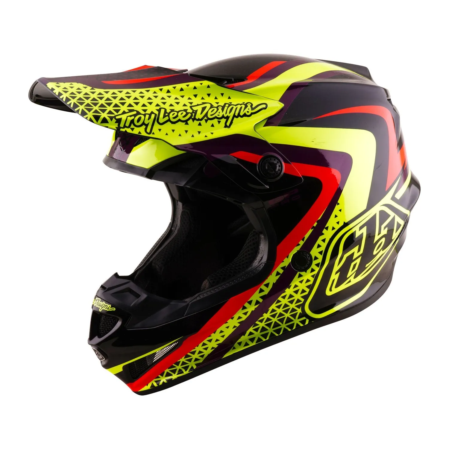 Troy Lee Designs GP Pro casco moto bambino Pulse nero giallo MIPS