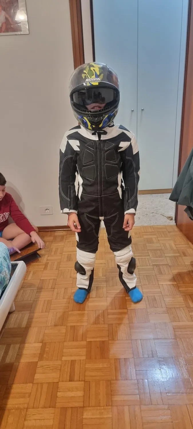 Bi Esse Tuta Minimoto Pelle Bambino XS 7 Anni Nero