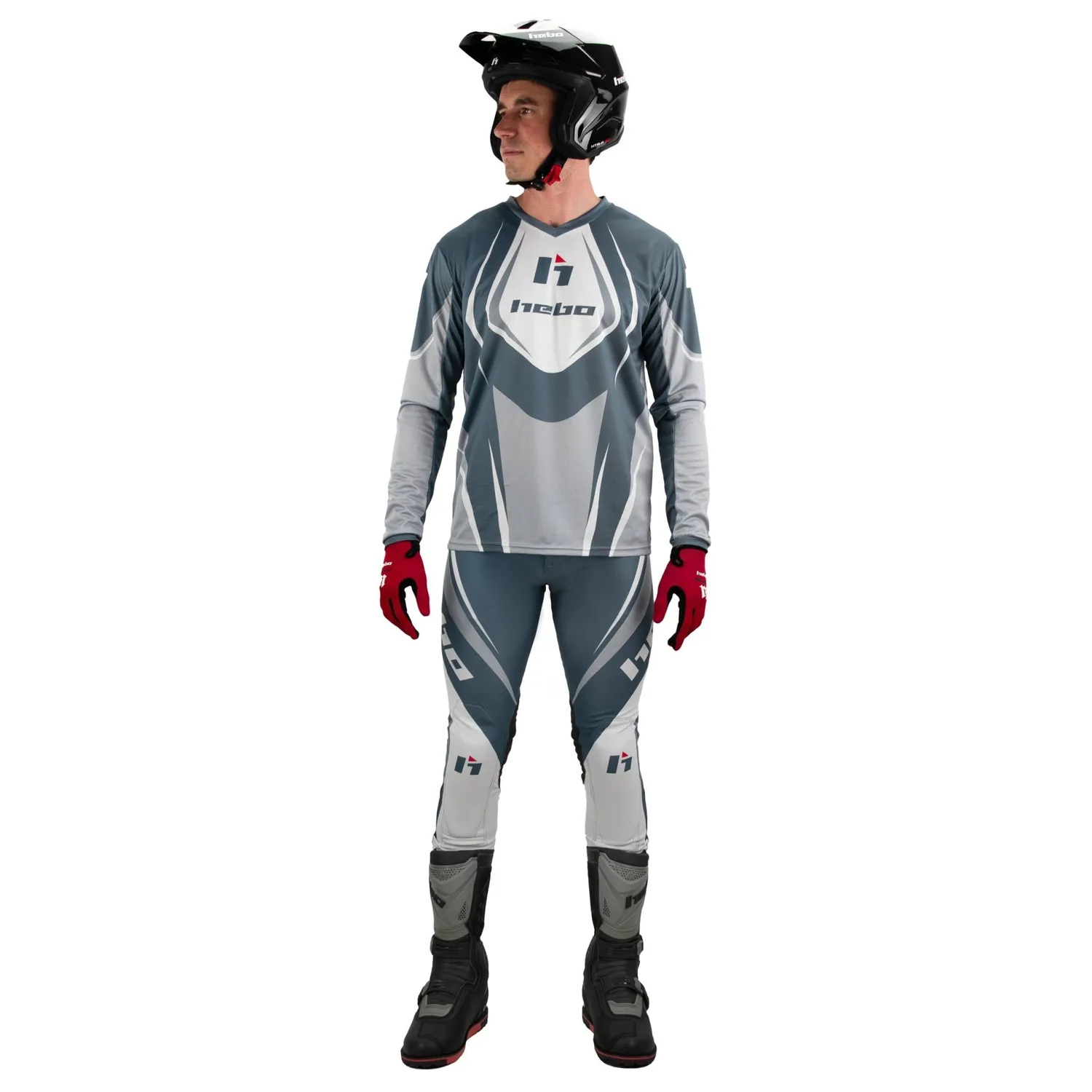 Hebo Pro Trial Classic maglia moto grigia