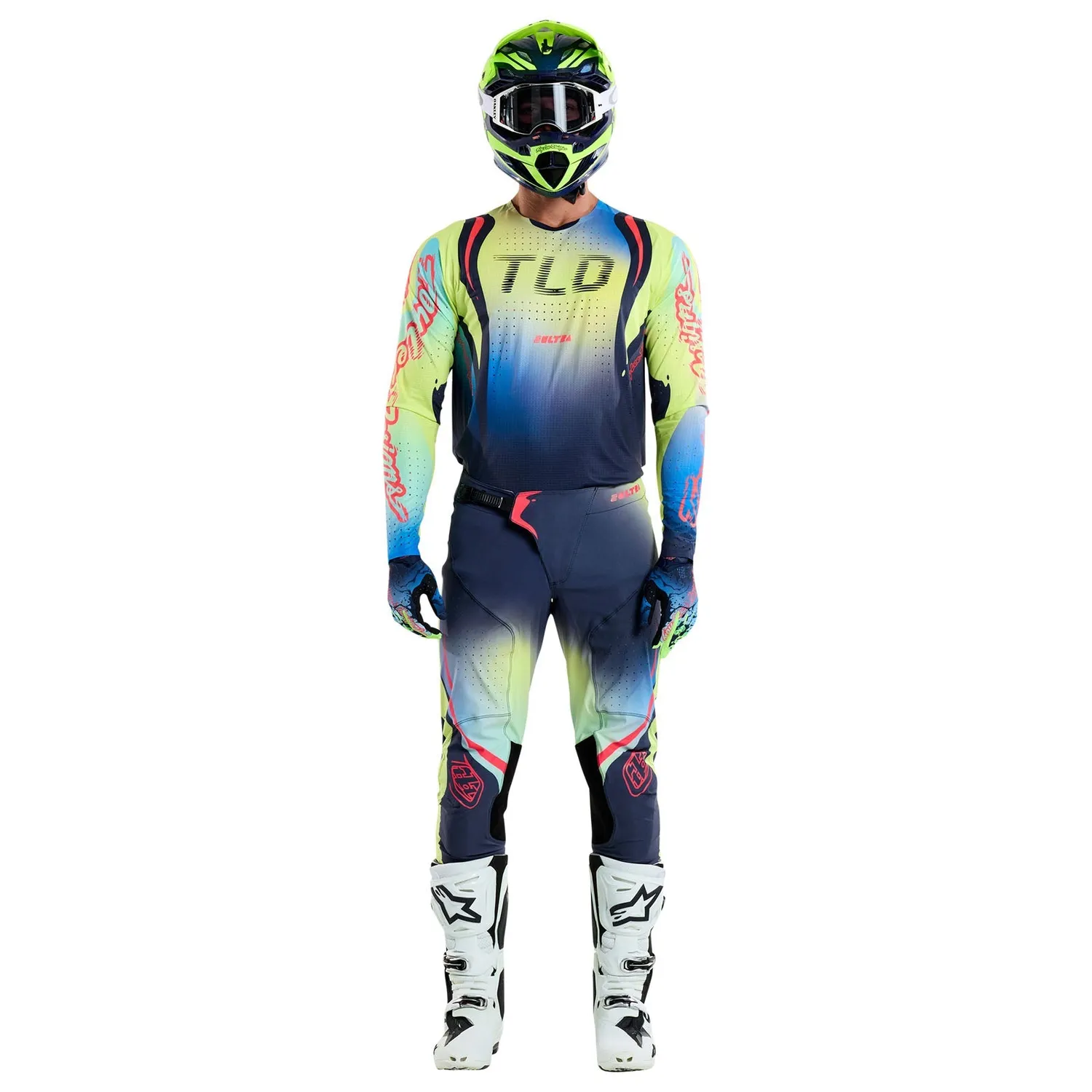 Troy Lee Designs SE Ultra Drip Maglia Moto Giallo Navy gara