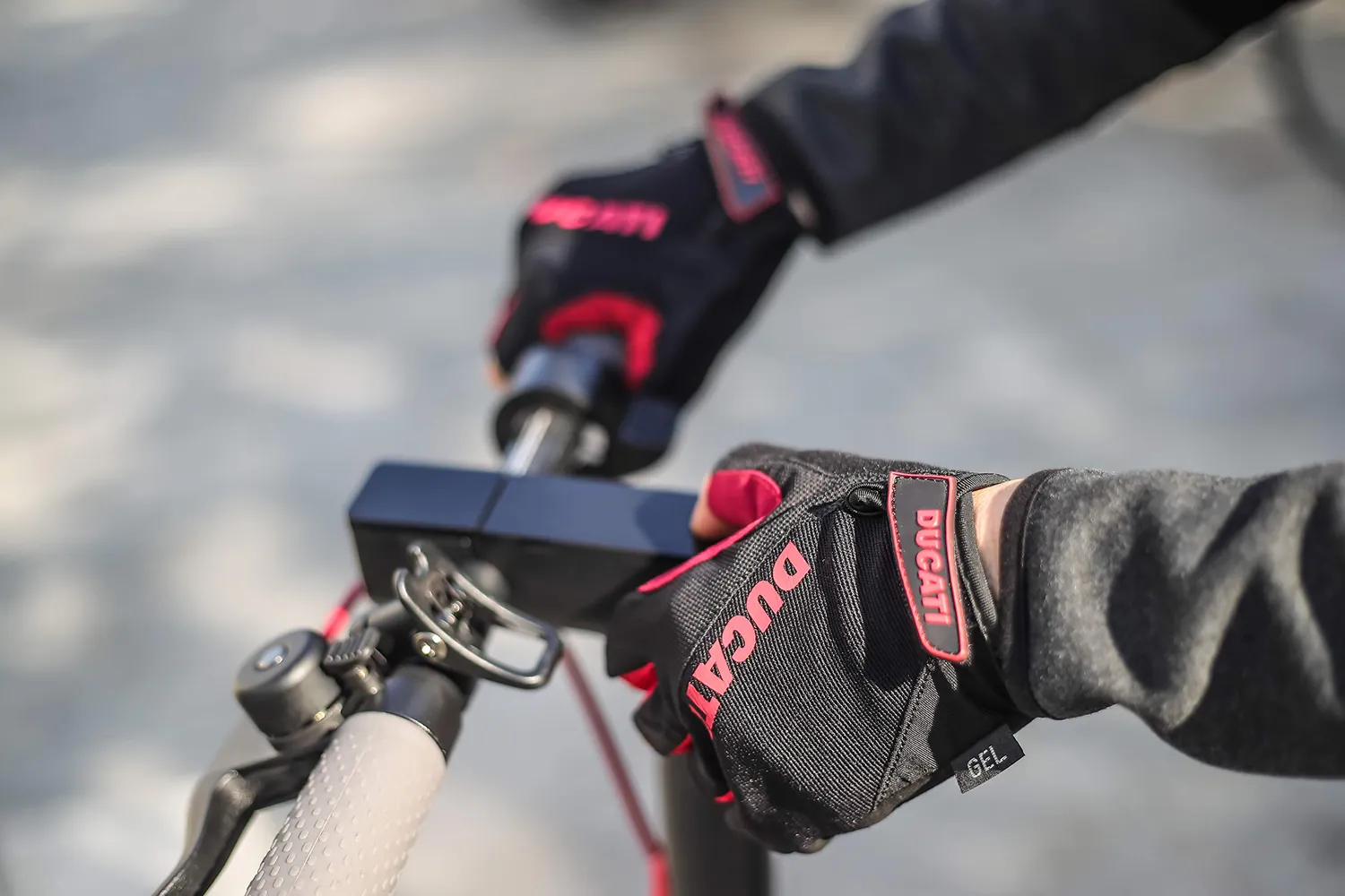 Ducati guanti monopattino gel mezze dita neri taglia L
