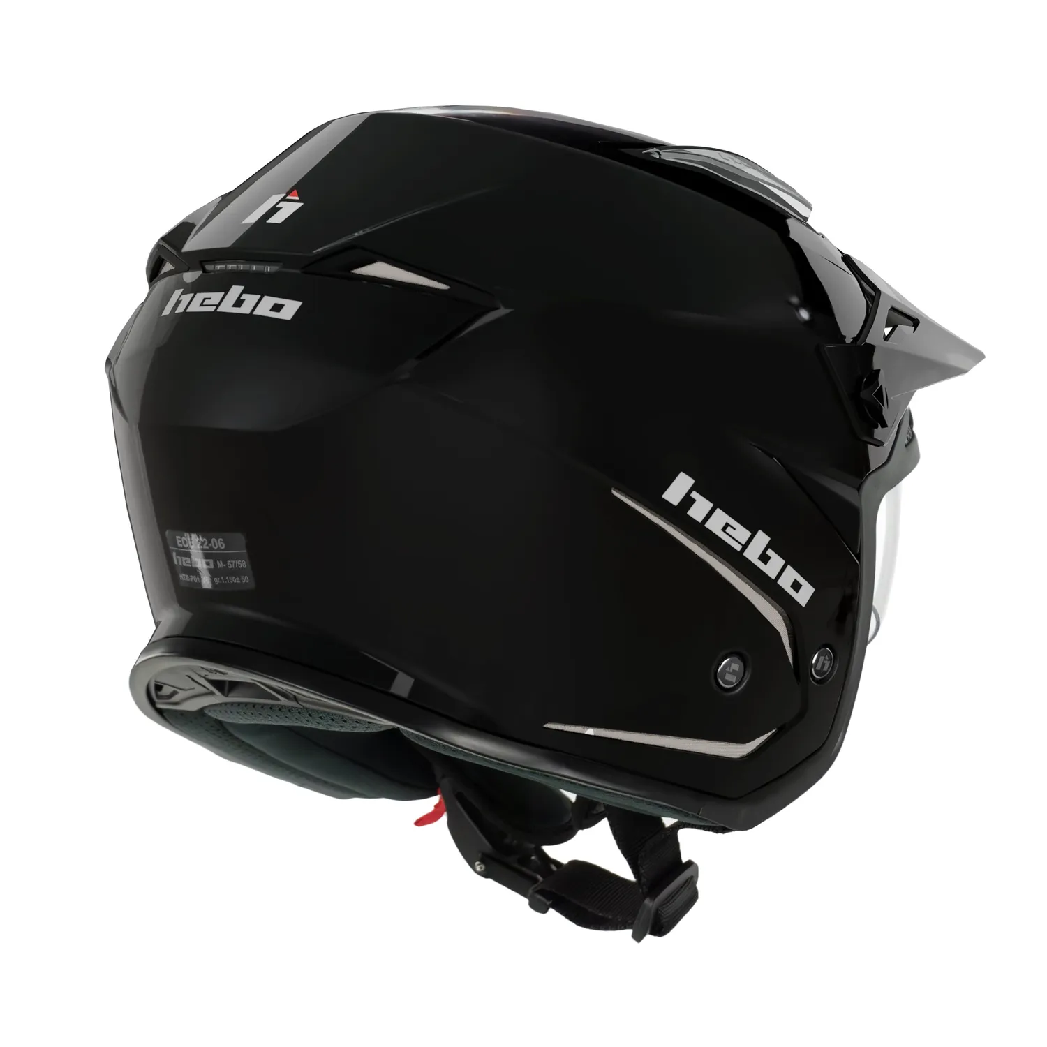 Hebo Zone 5 Monocolor casco trial nero lucido