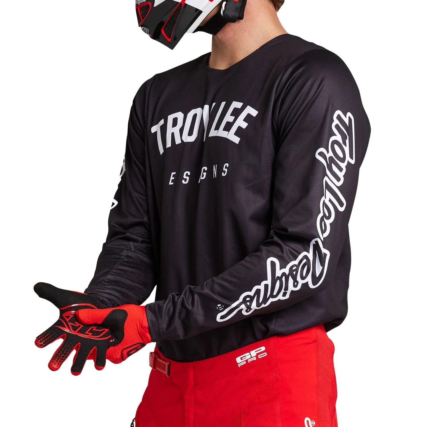 Troy Lee Designs GP Pro Boltz maglia moto nera rinforzata quotidiana