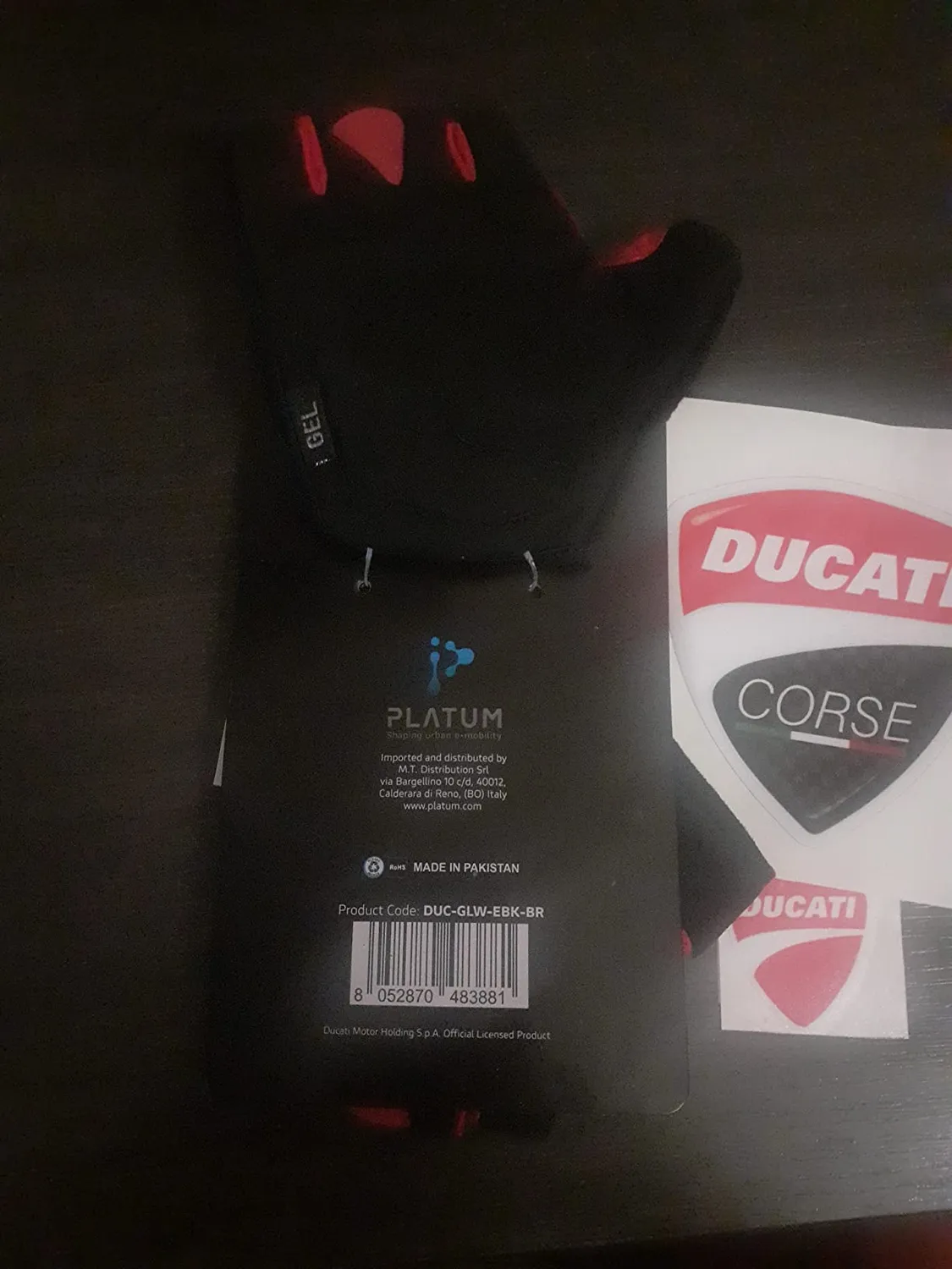 Ducati guanti monopattino gel mezze dita neri taglia L