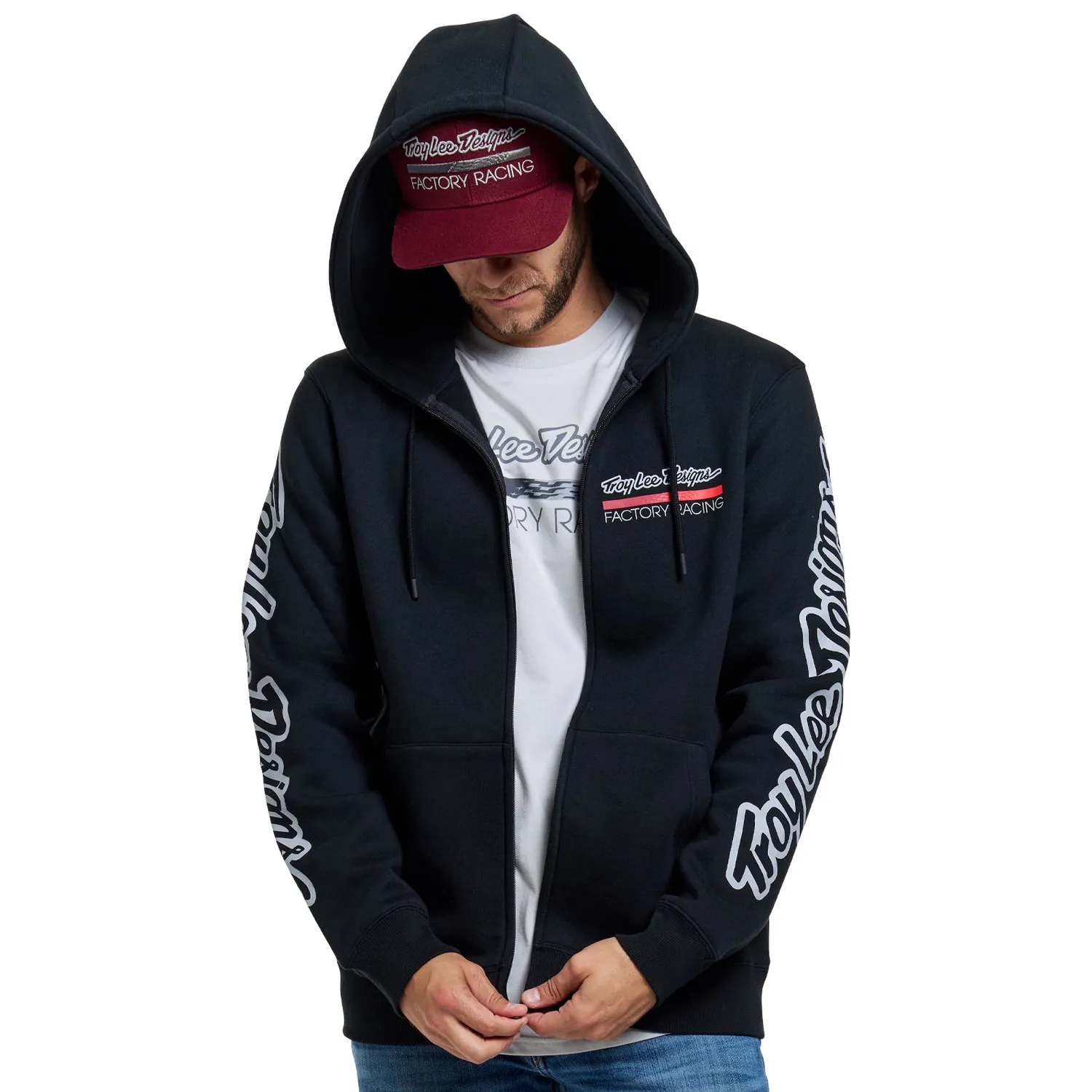 Troy Lee Designs Factory Racing felpa zip Black Red