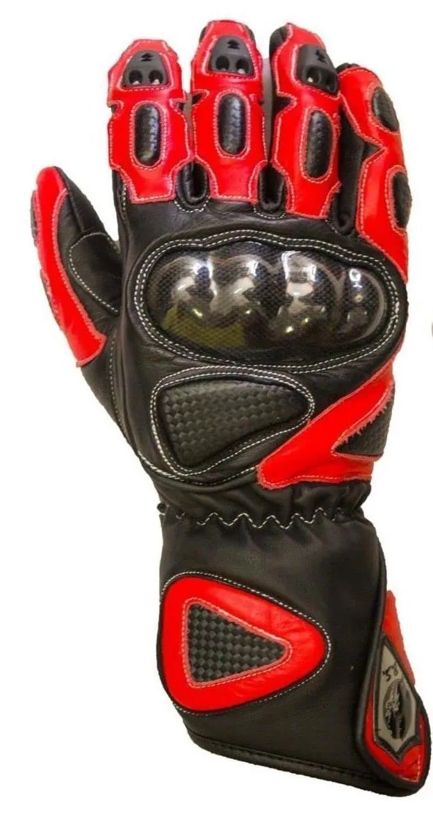 Bi Esse guanti moto pelle racing protezioni rigide