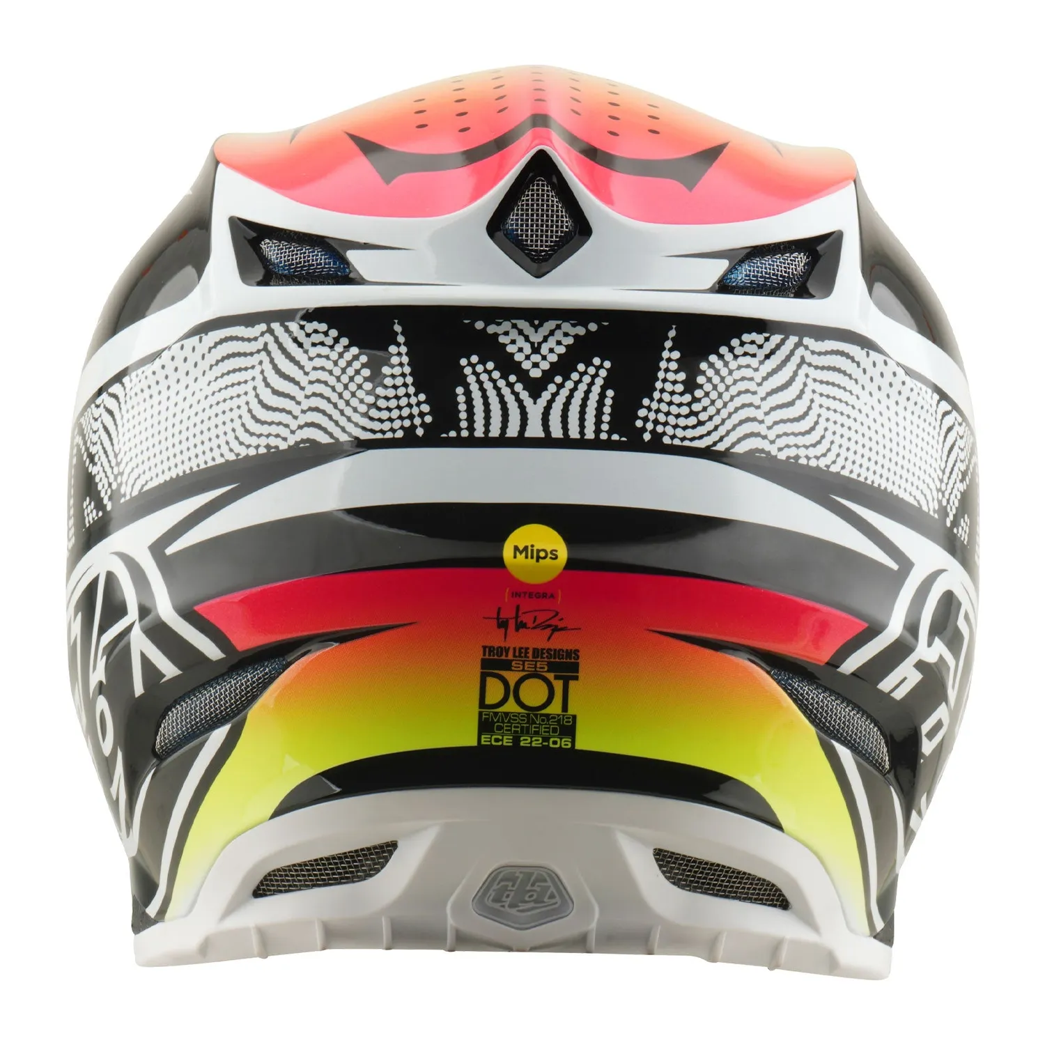 Troy Lee Designs SE5 Carbon Lined Up casco moto bianco