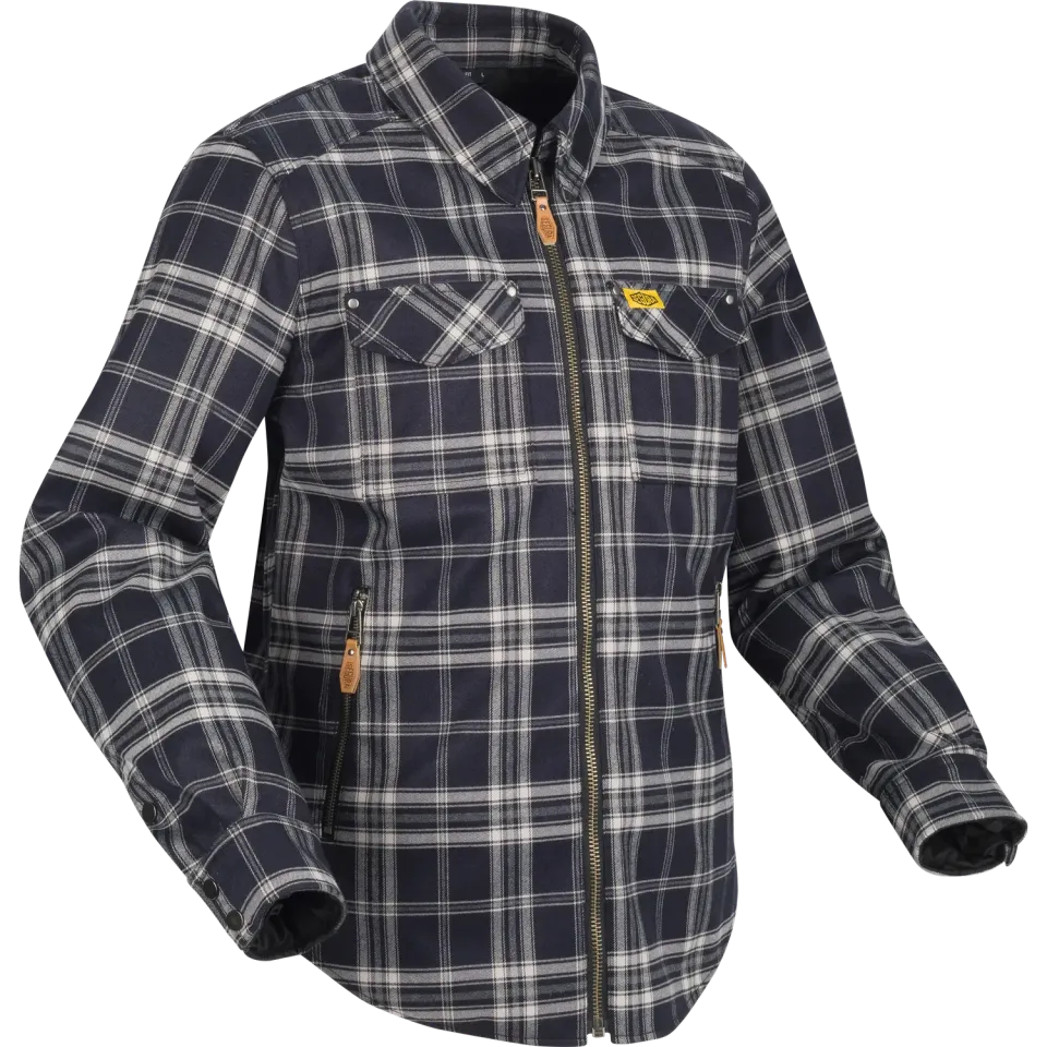 Segura Traffic giacca moto uomo bianco blu soft tartan