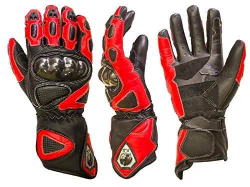 Bi Esse guanti moto pelle racing protezioni rigide