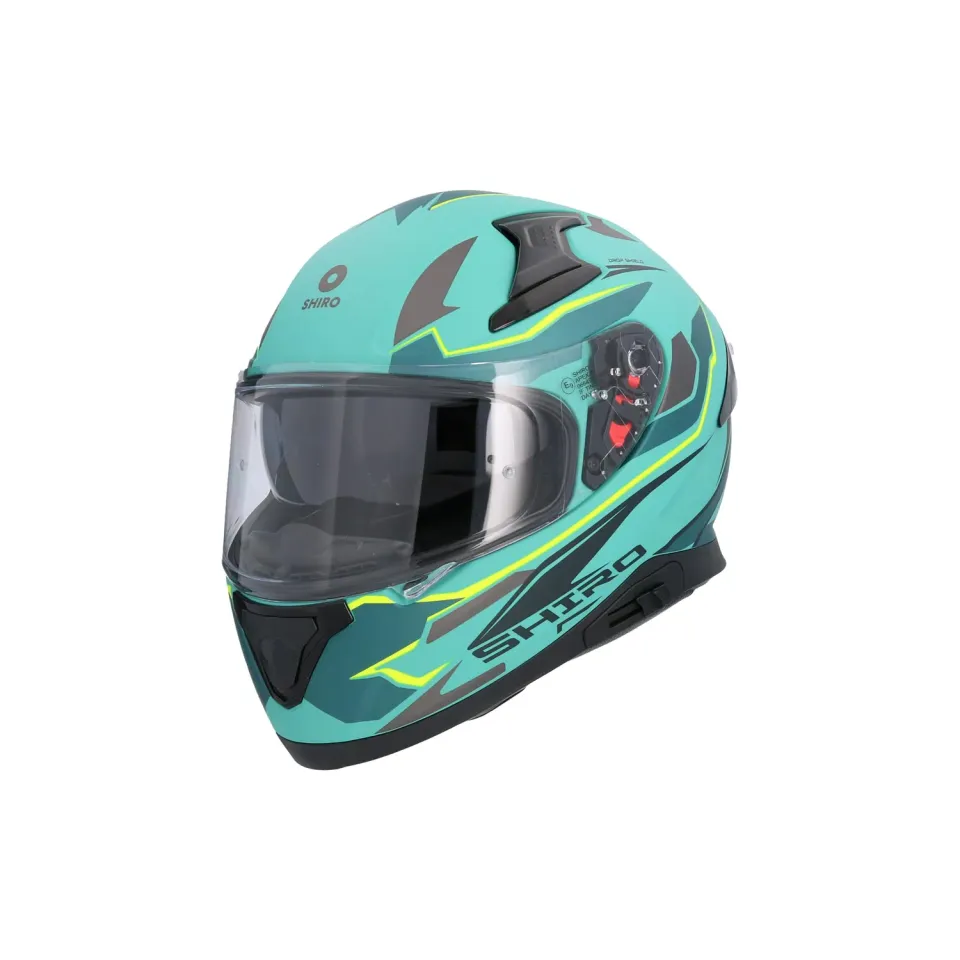 Biesse Casco Integrale Moto Verde Metallico Leggero ABS