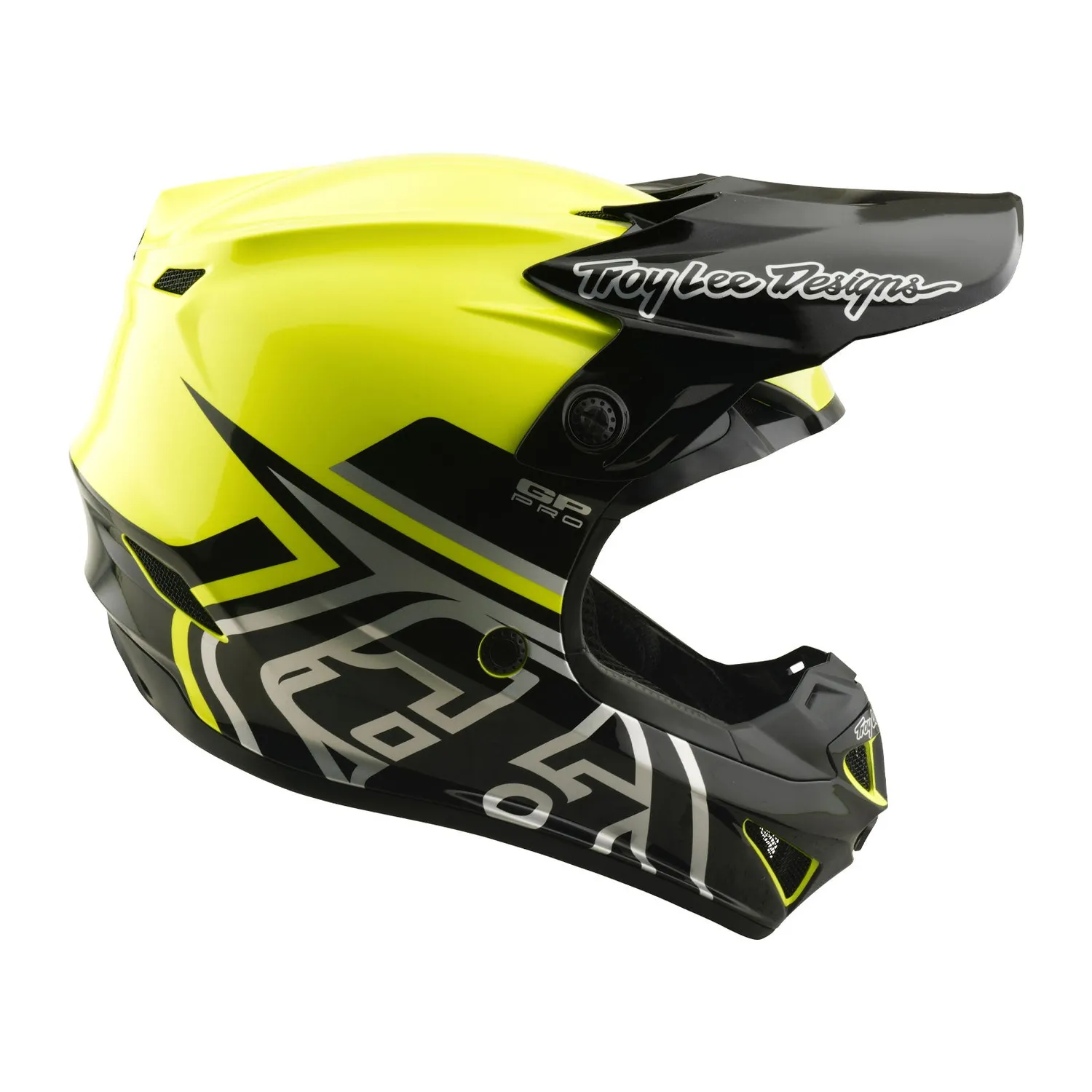 Troy Lee Designs GP Pro casco moto bimbo giallo fluo MIPS