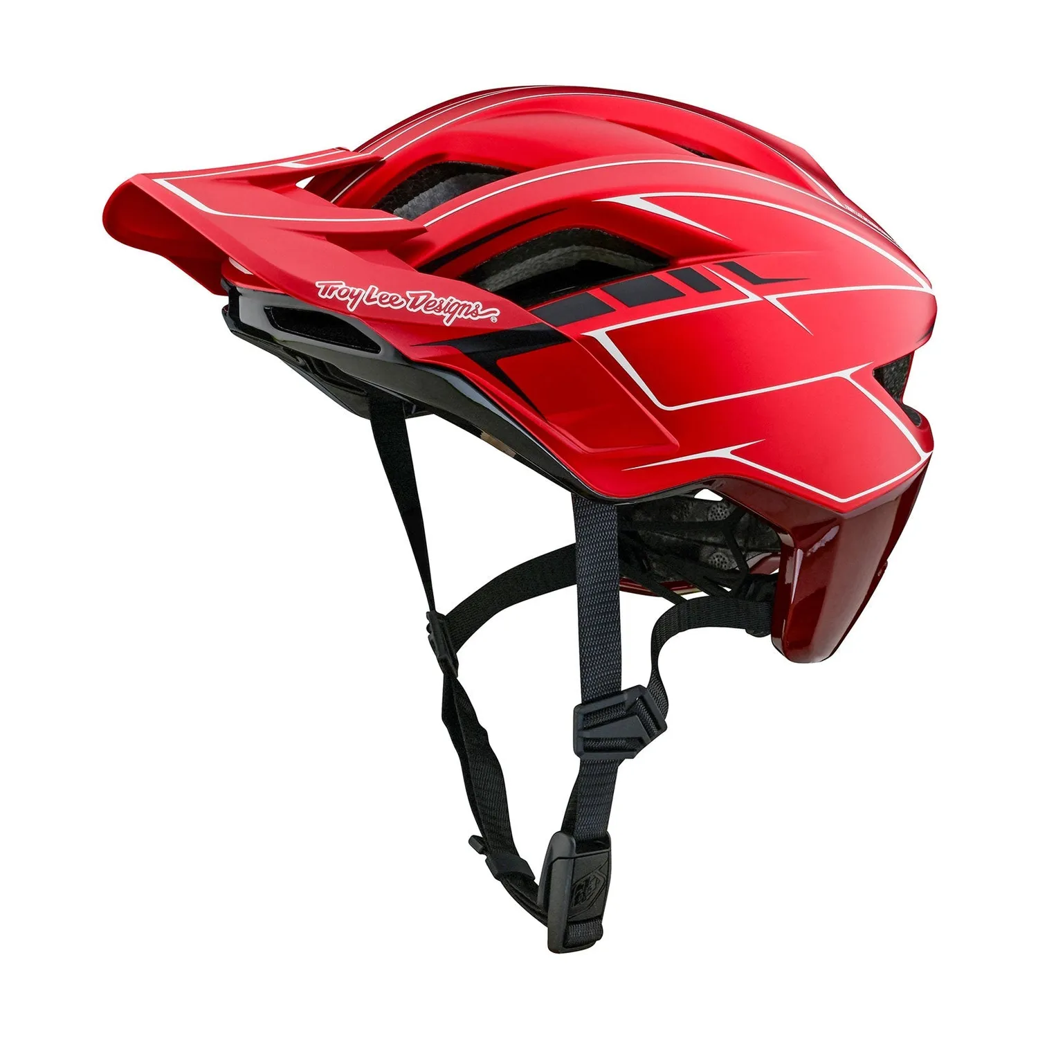 Troy Lee Designs Flowline SE Pinstripe casco bici rosso MIPS