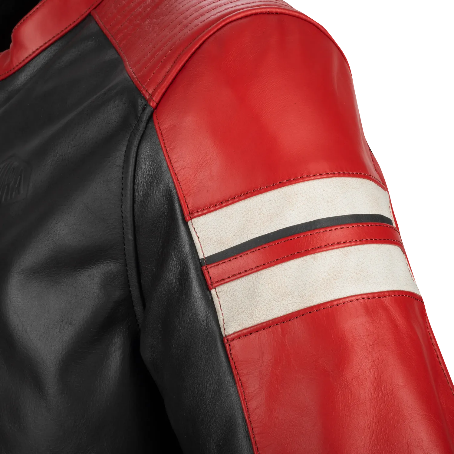 Segura Romeo giubbotto moto uomo pelle nero rosso retrò