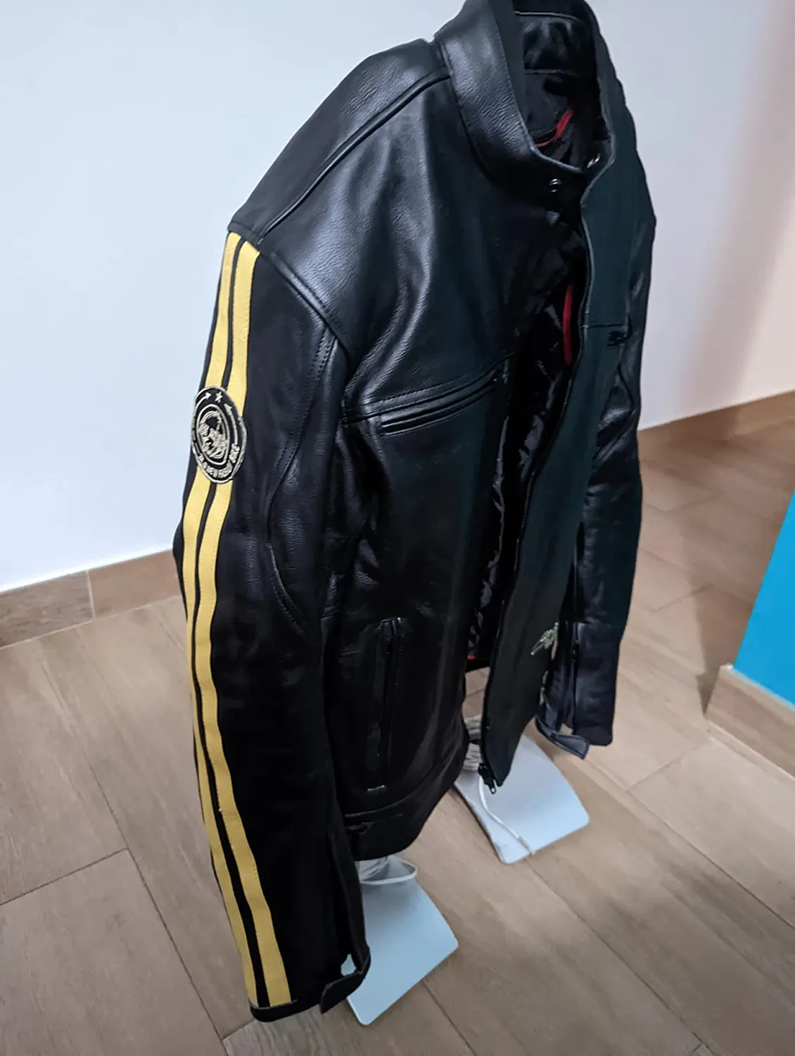 Bi Esse Giacca Moto Pelle Vintage Nero XS con Gilet Termico