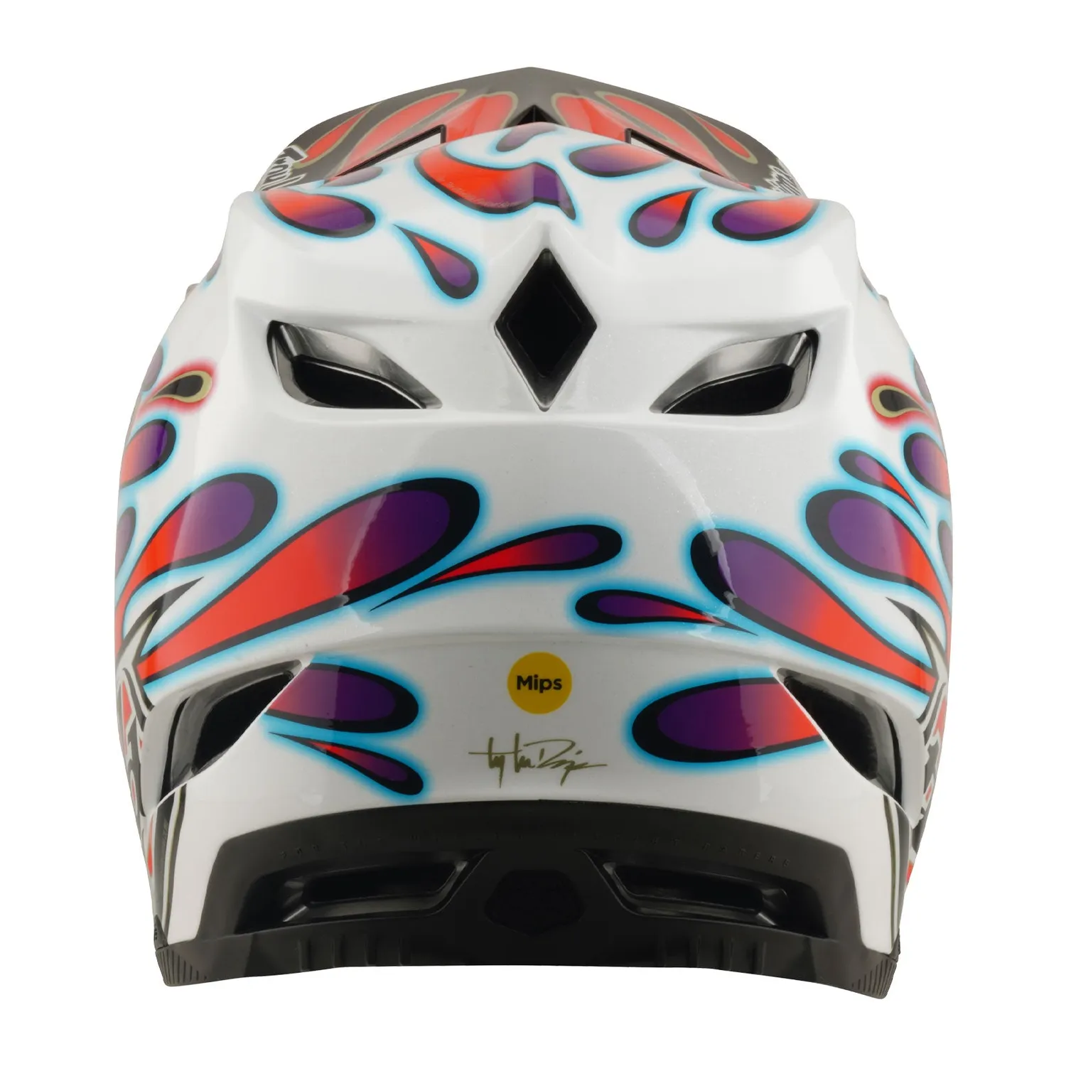 Troy Lee Designs D4 Composite Overspray casco bianco rosso MIPS