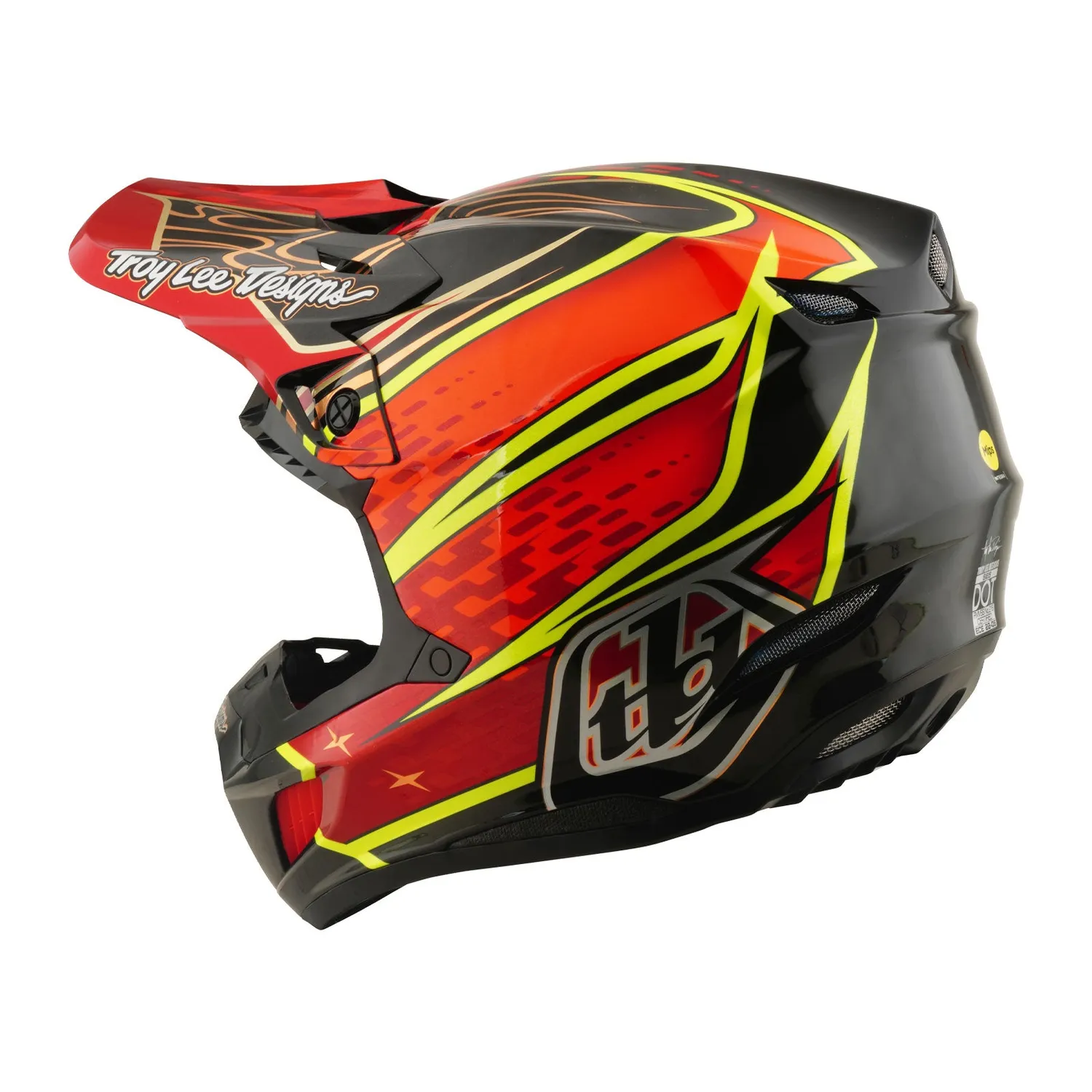 Troy Lee Designs SE5 Carbon casco moto rosso MIPS cross