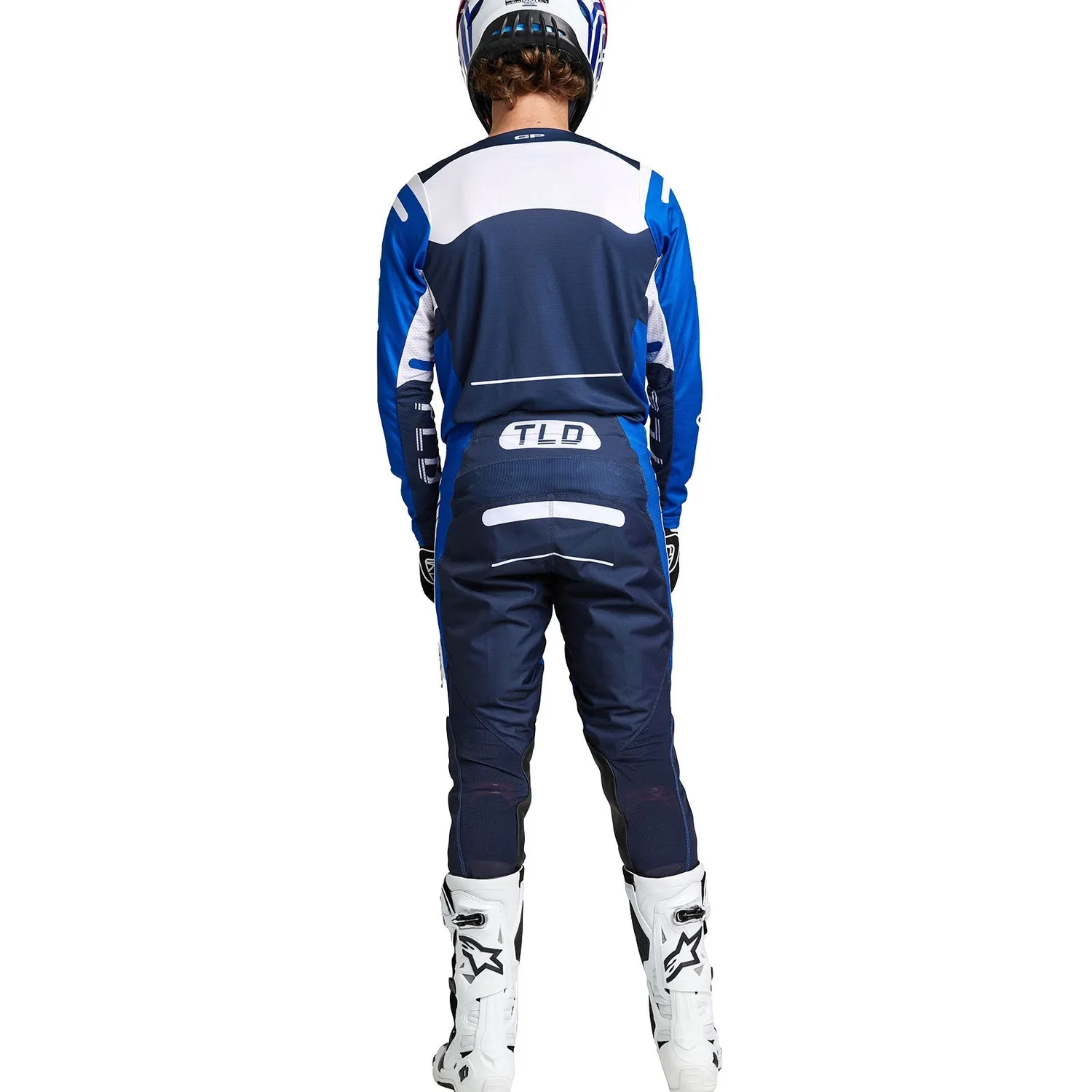 Troy Lee Designs GP Pro maglia moto White Blue stretch