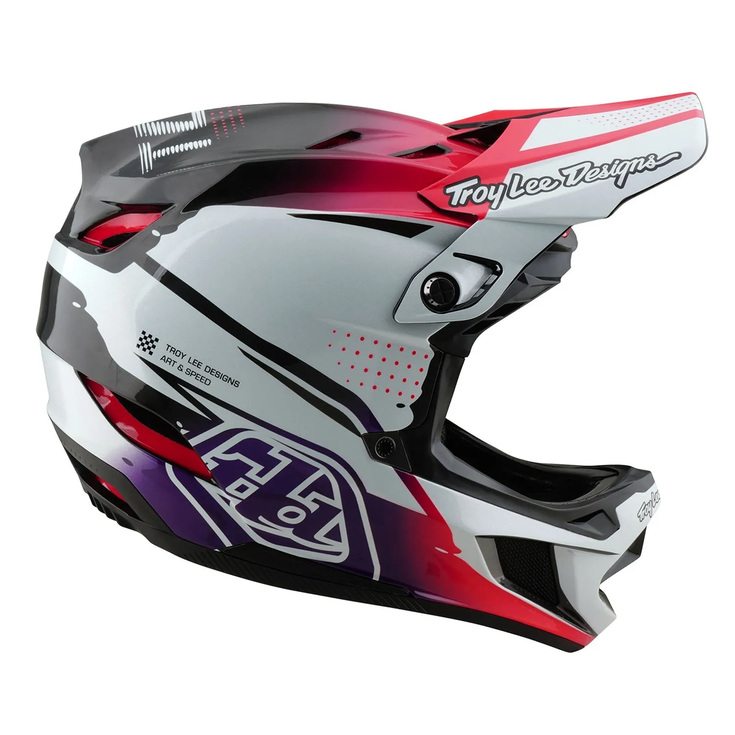 Troy Lee Designs D4 Carbon MIPS Drip casco integrale bianco carbonio