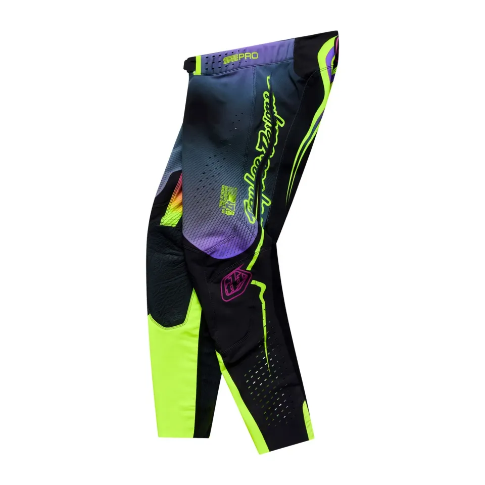 Troy Lee Designs SE Pro pantaloni moto nero viola elasticizzati