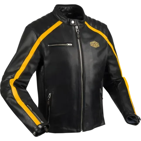 Segura Formula giubbotto moto pelle nero giallo omologato