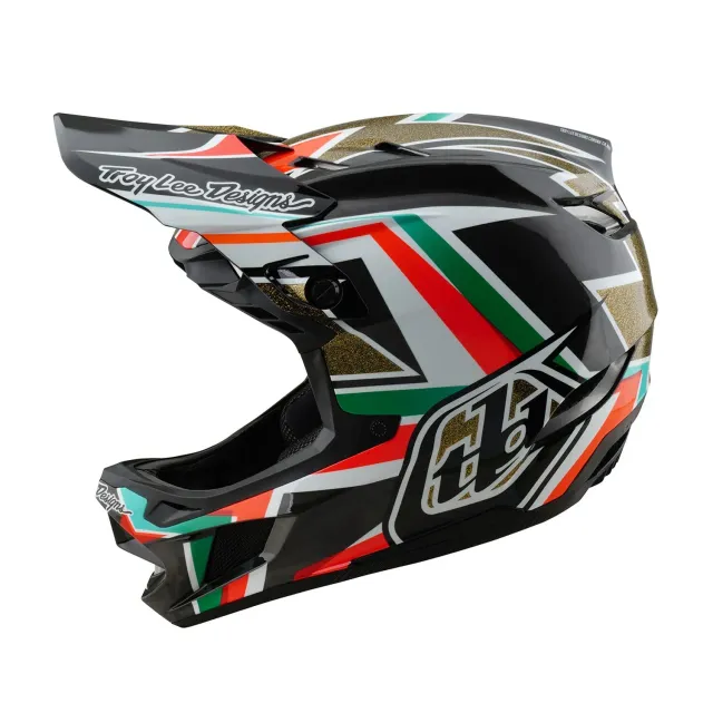 Troy Lee Designs D4 Carbon Casco Integrale Frames Black Gold MIPS