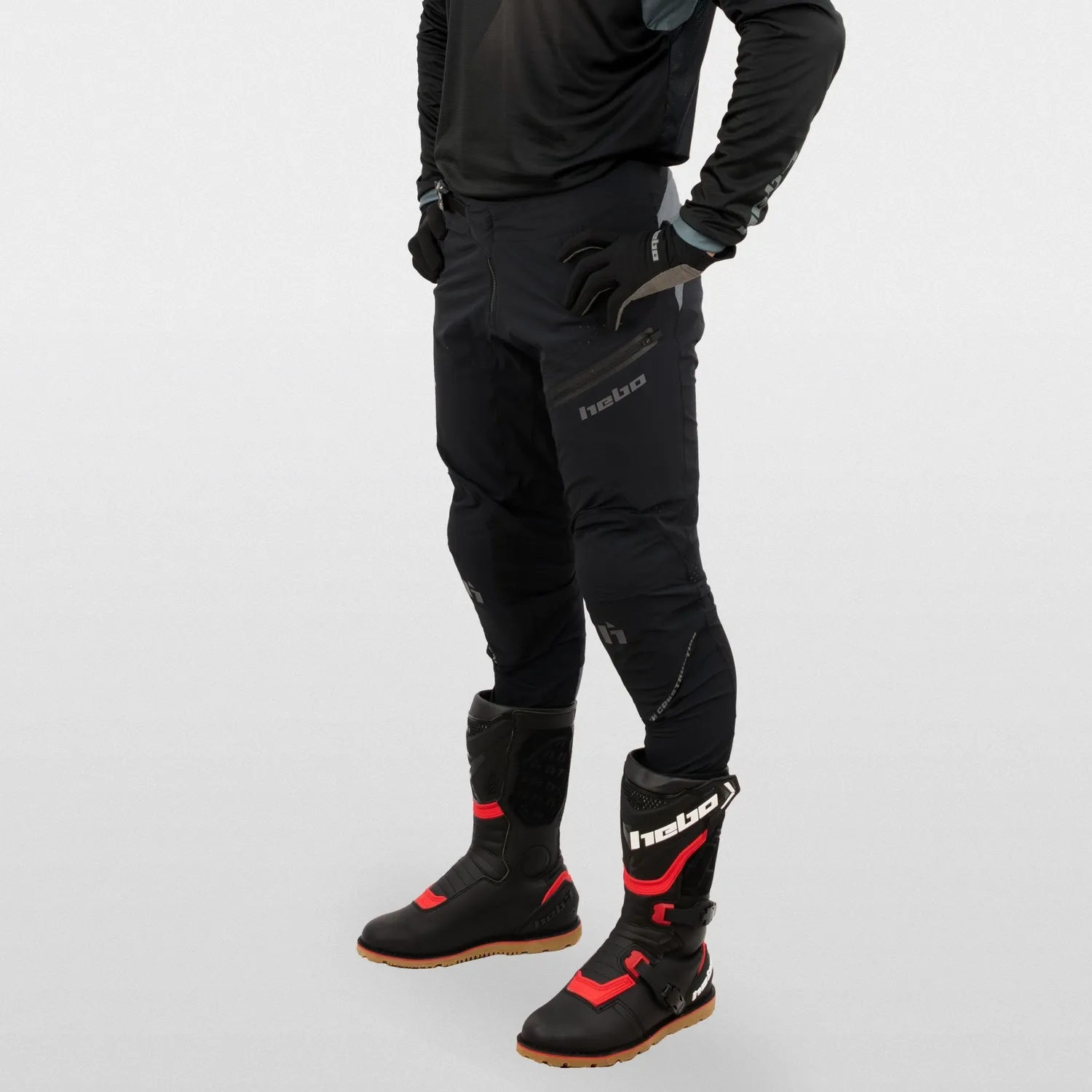 Hebo Tech Pants pantaloni trial neri protezioni L2