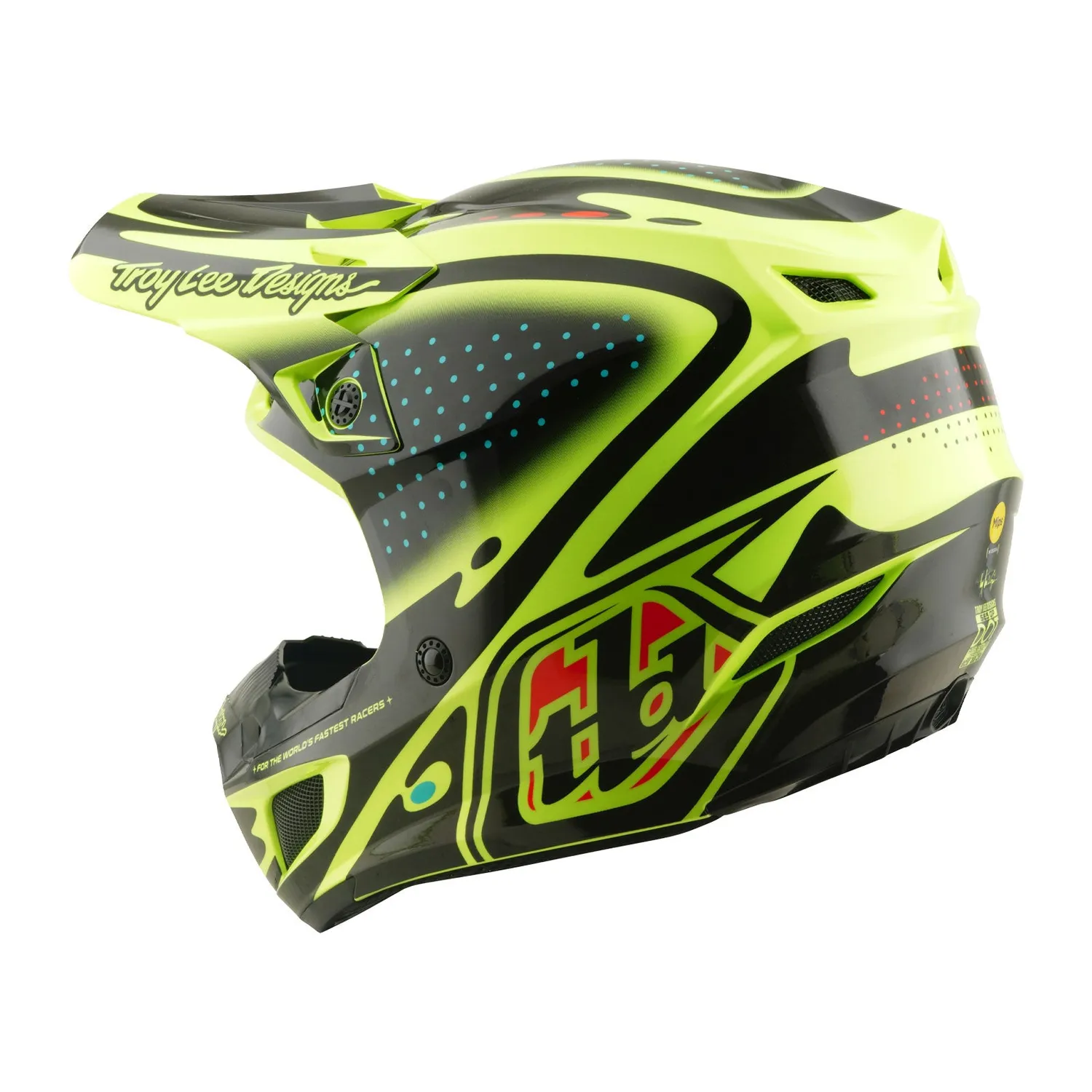 Troy Lee Designs SE5 casco cross flo yellow policarbonato MIPS