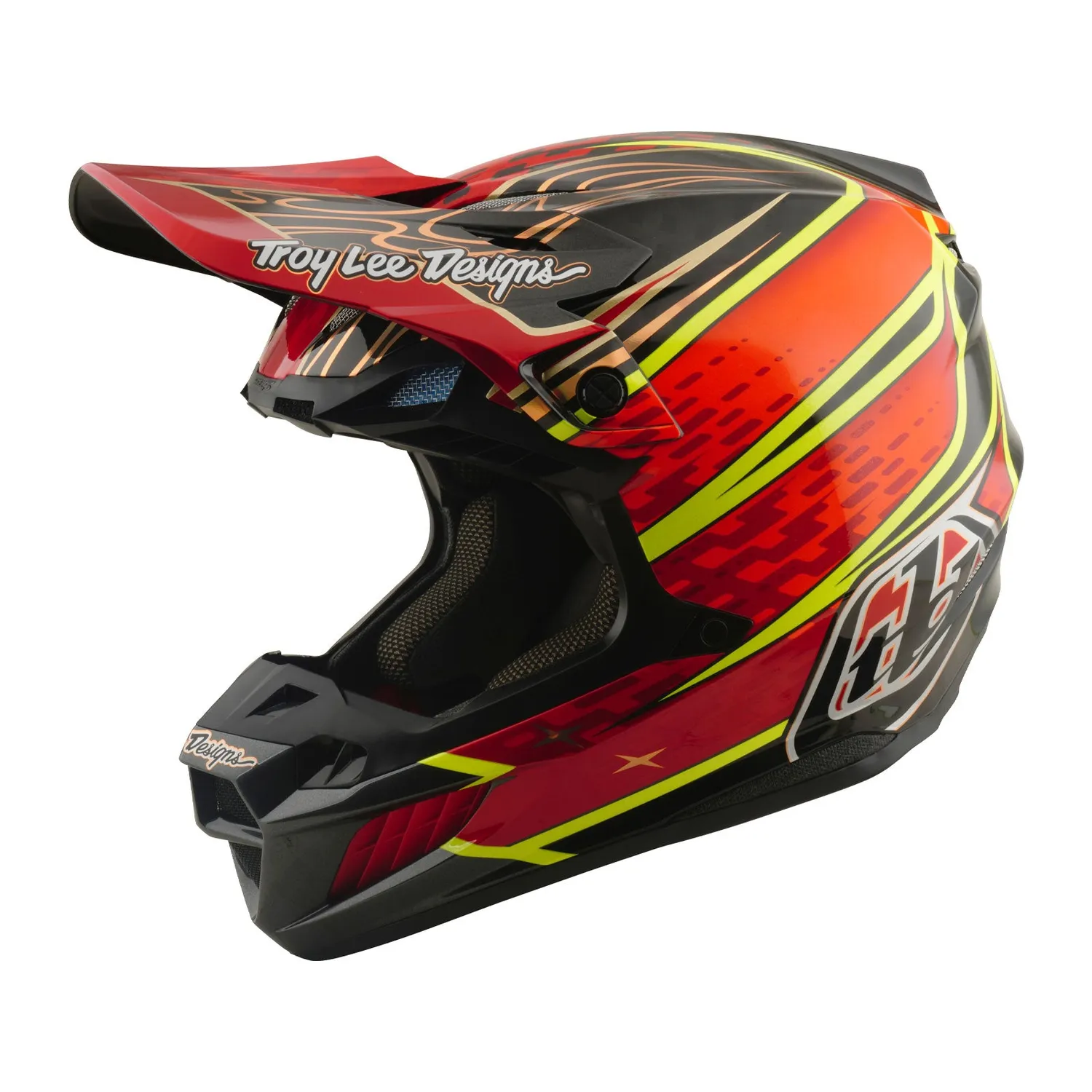 Troy Lee Designs SE5 Carbon casco moto rosso MIPS cross
