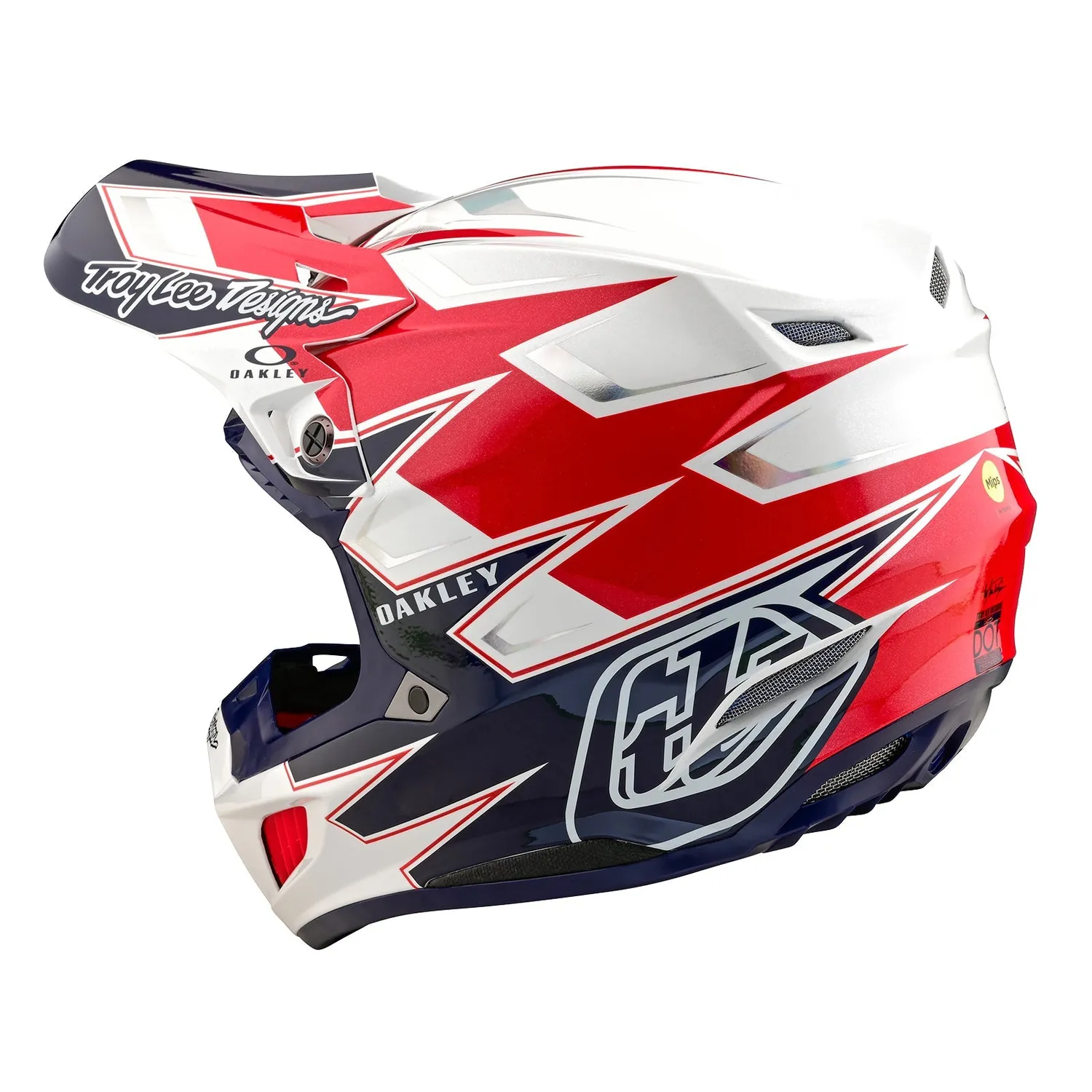Troy Lee Designs SE5 Oakley casco moto White Blue MIPS