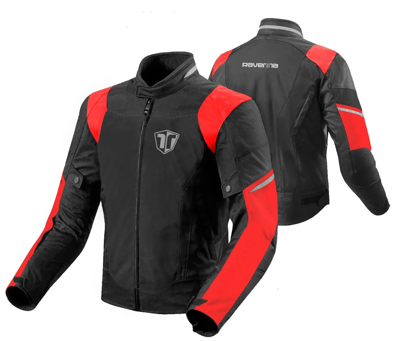Ravenna 4 Season Giacca Moto Nero Rosso impermeabile