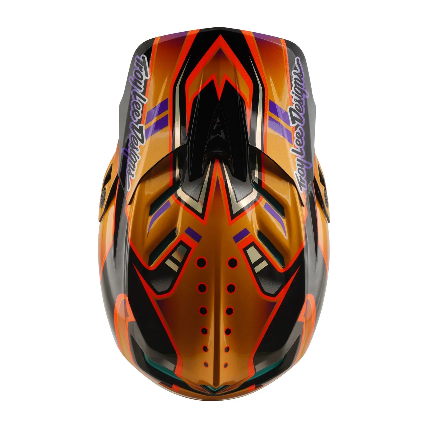 Troy Lee Designs D4 Carbon Casco Crest Gold downhill