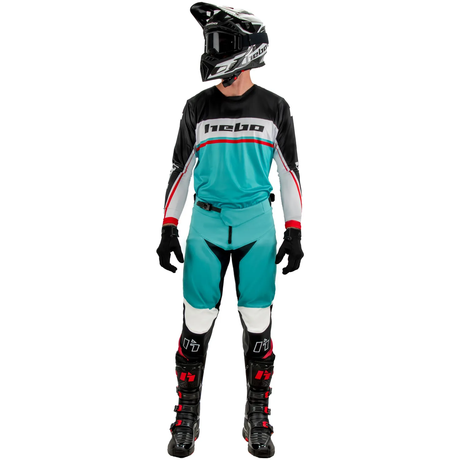 Hebo Scratch Fit pantaloni enduro turchese Cordura