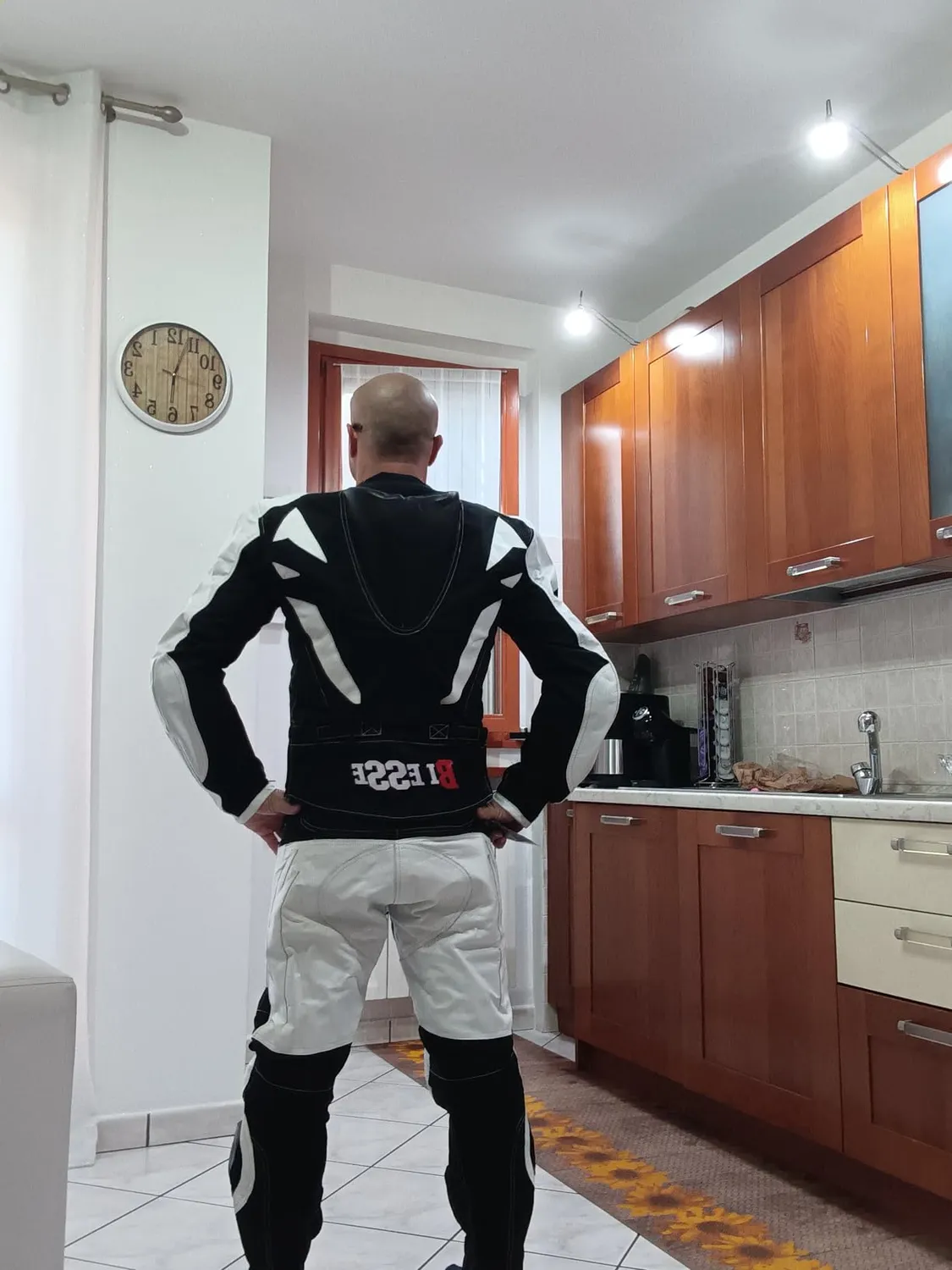 Bi Esse Tuta Moto Pelle 2 Pezzi Divisibile con Titanio