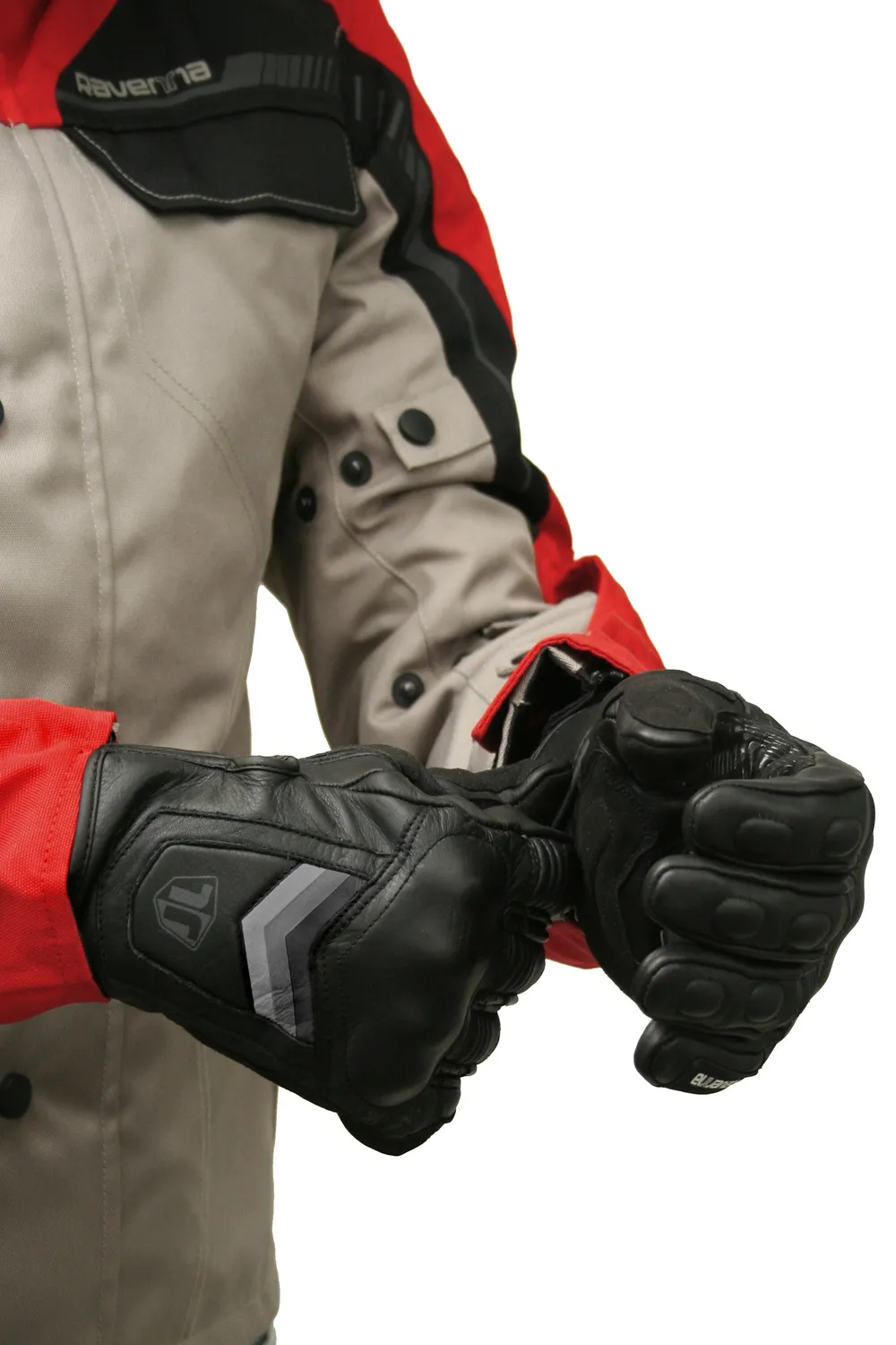 Ravenna Moto guanti moto pelle nero-grigio touchscreen