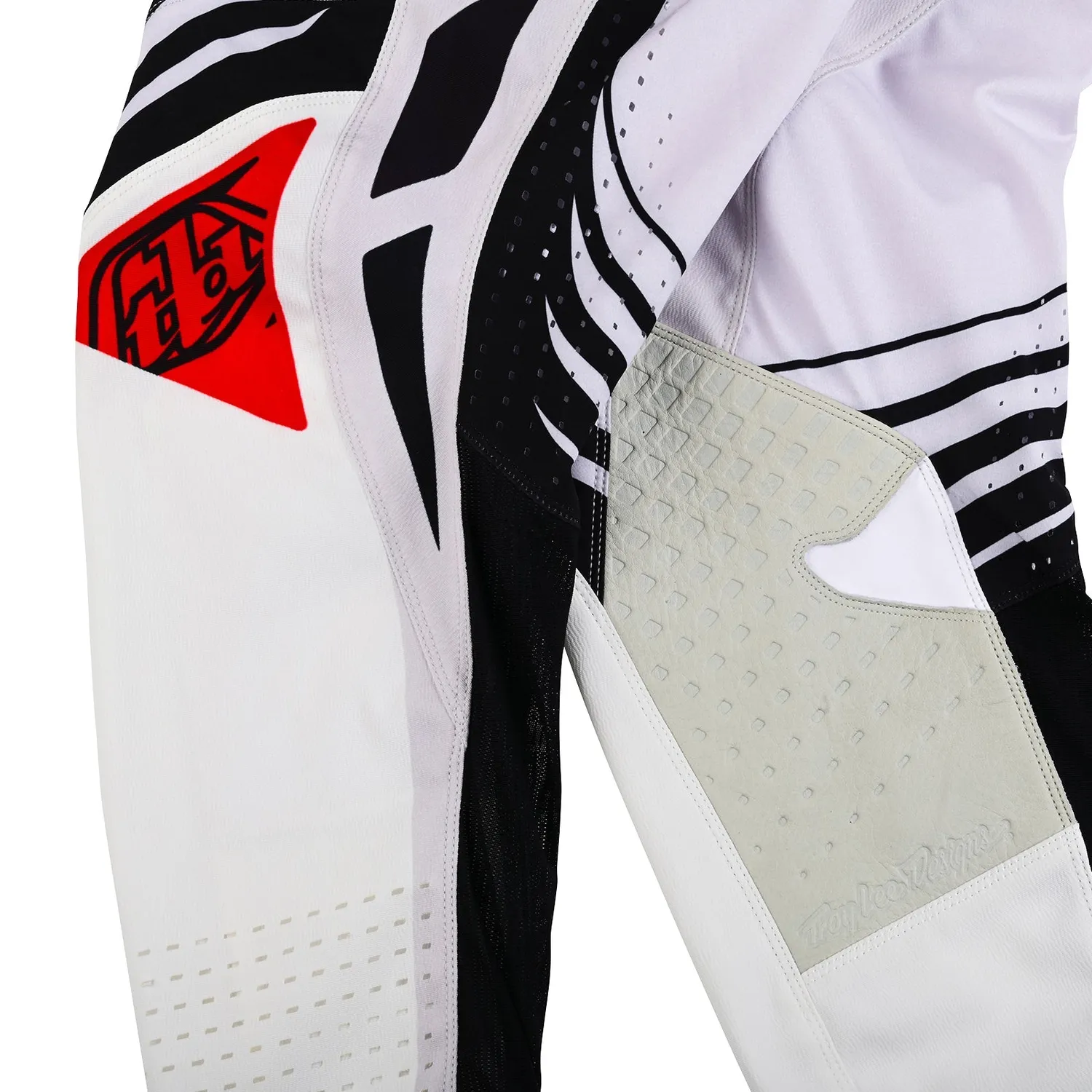 Troy Lee Designs SE Pro Wavez pantaloni moto bianco rosso traspiranti