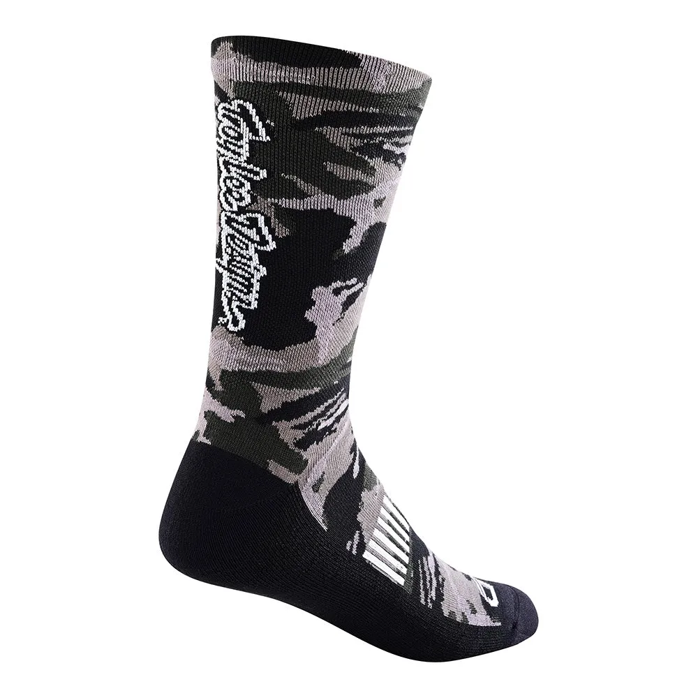 Troy Lee Designs Performance Sock Camo calze bici nere alte