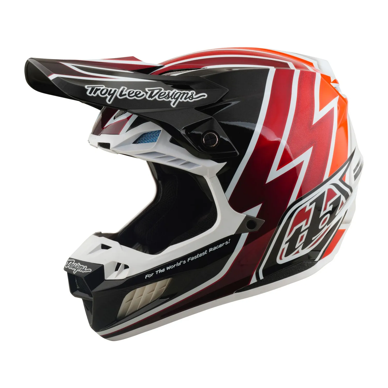 Troy Lee Designs SE5 Composite Boltz casco moto nero rosso