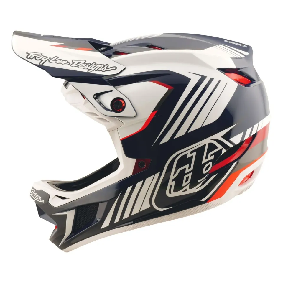Troy Lee Designs D4 Polyacrylite casco MTB integrale blu
