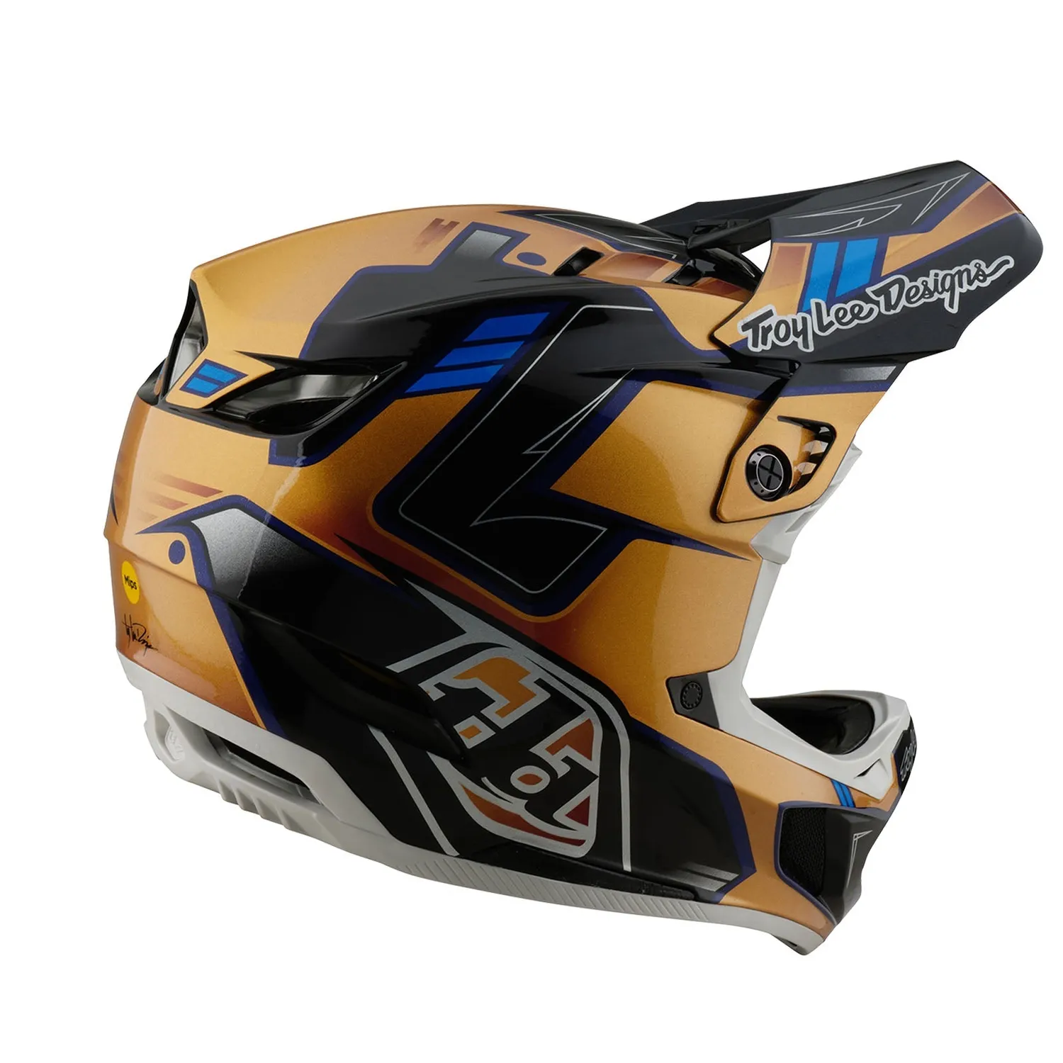 Troy Lee Designs D4 Composite MIPS casco bici nero oro