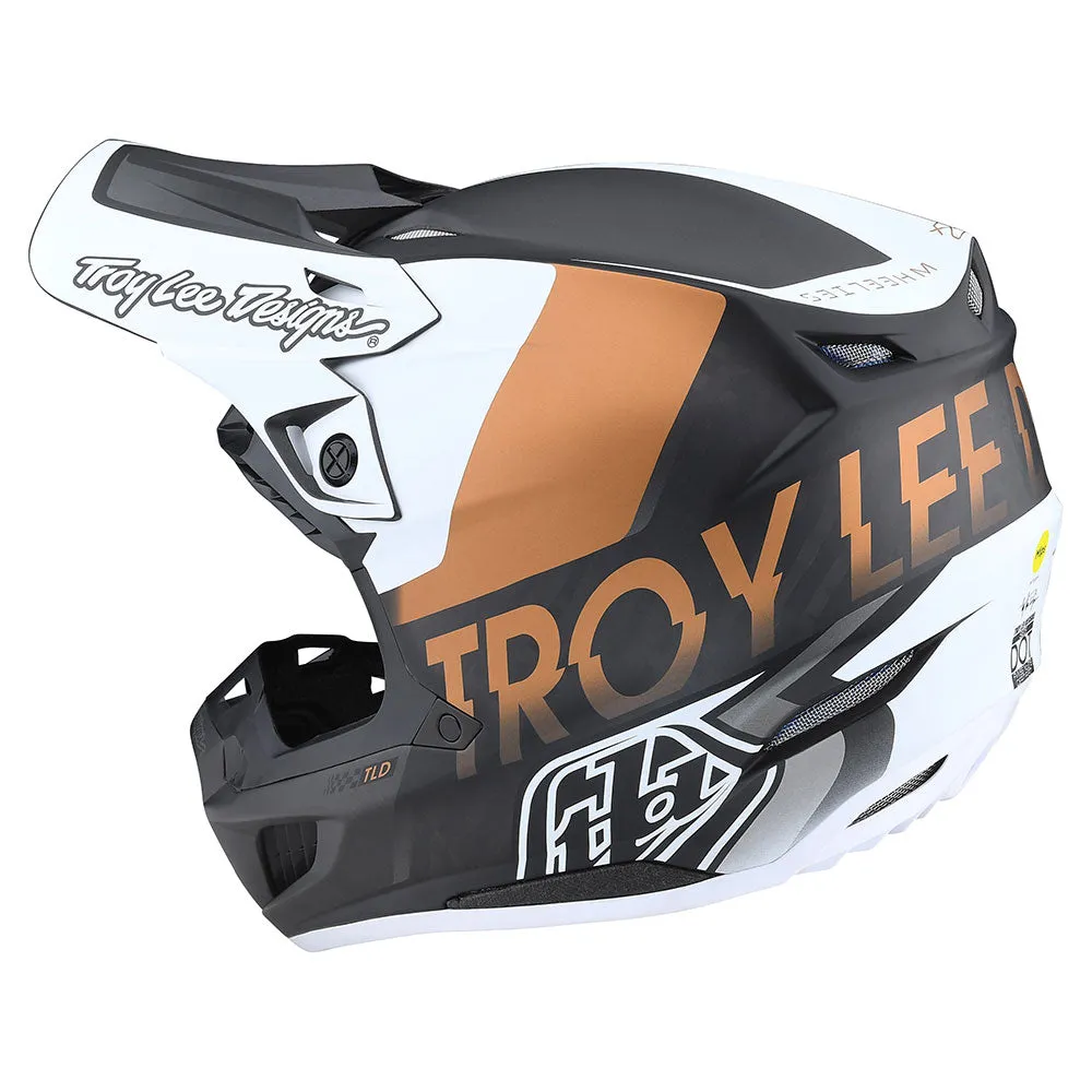Troy Lee Designs SE5 Carbon Qualifier White Bronze casco cross